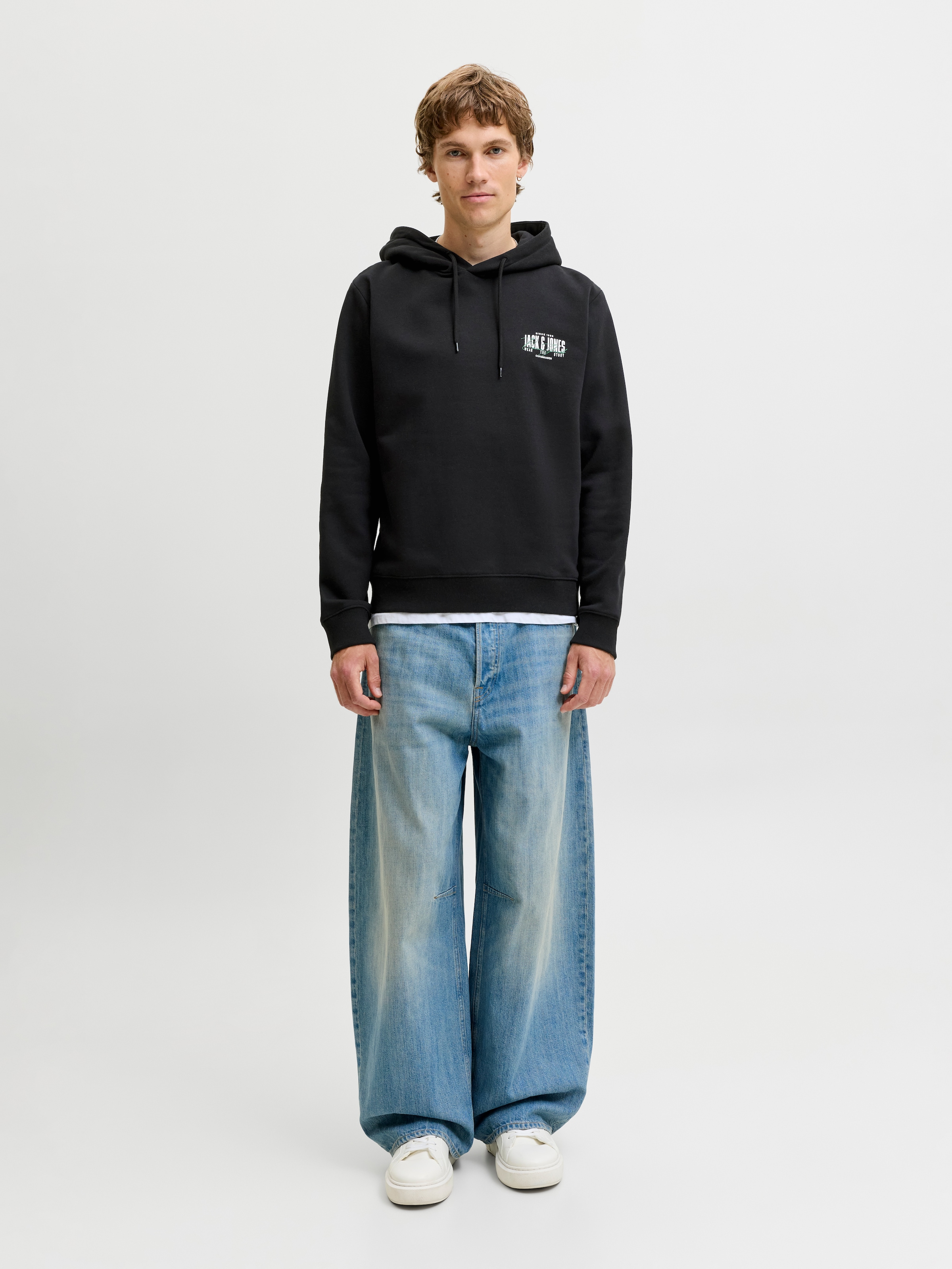 Jack & Jones Kapuzensweatshirt »JJAERO SWEAT HOOD«, Materialmix, regular fit
