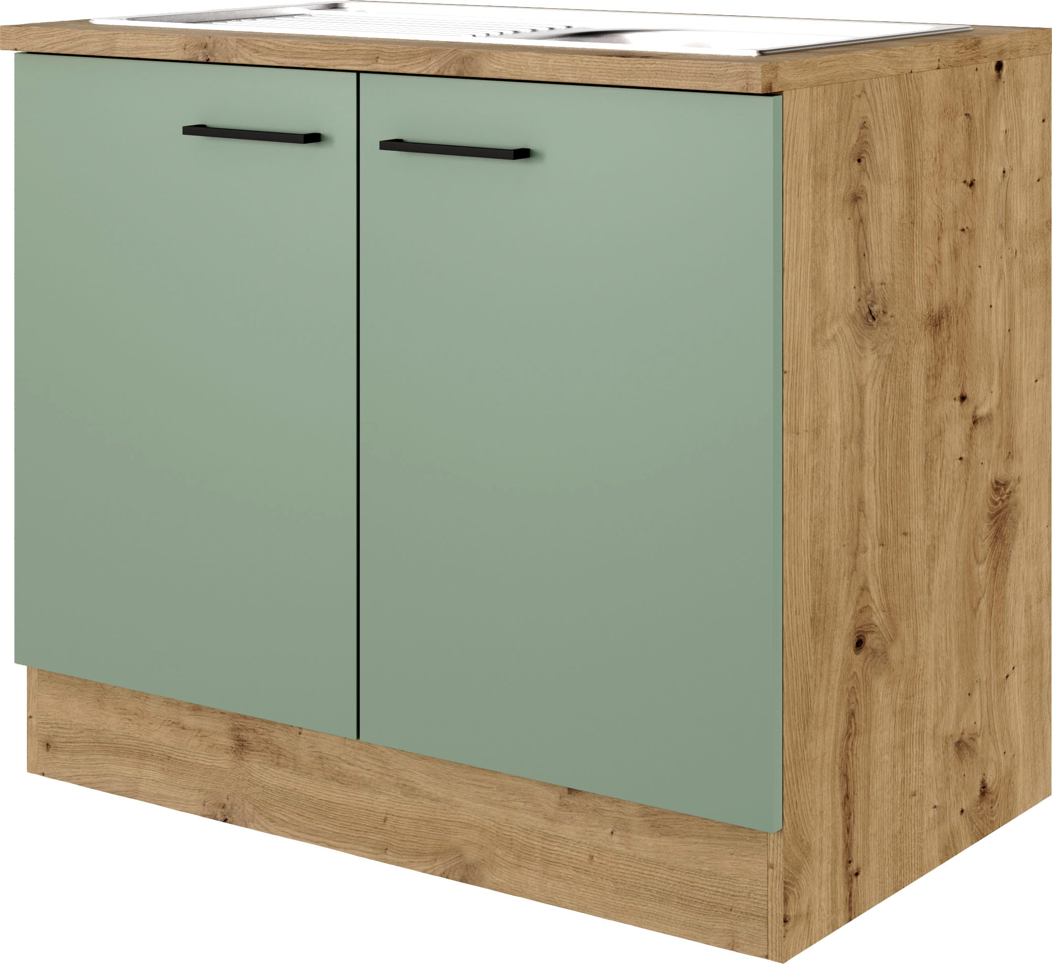 Flex-Well Spülenschrank »Cara«, (2 St.), (B x H x T) 100 x 85 x 60 cm, inkl. Edelstahl-Einbauspüle