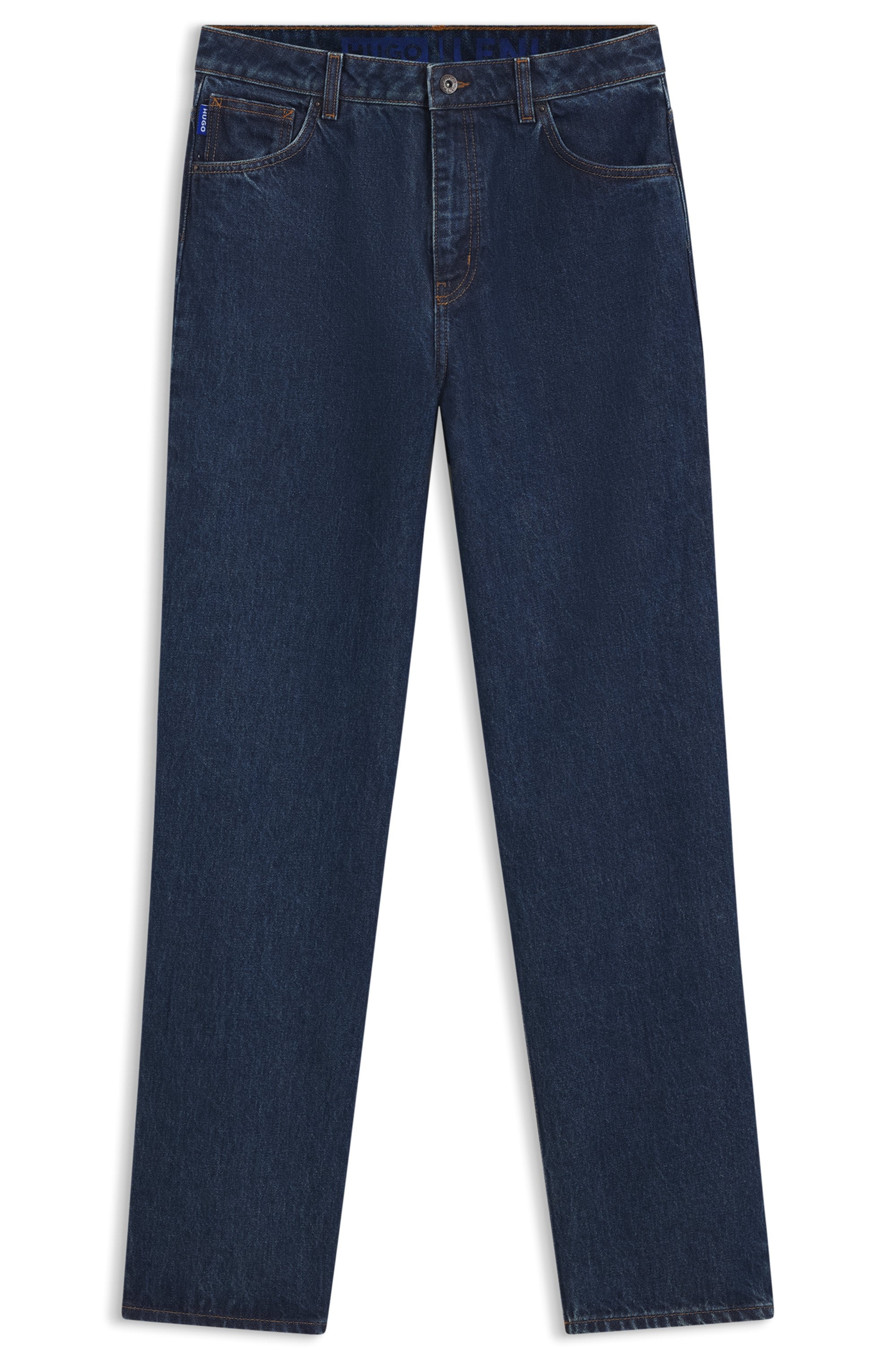 HUGO Blue Relax-fit-Jeans »Leni«, mit charakteristischer Stickerei