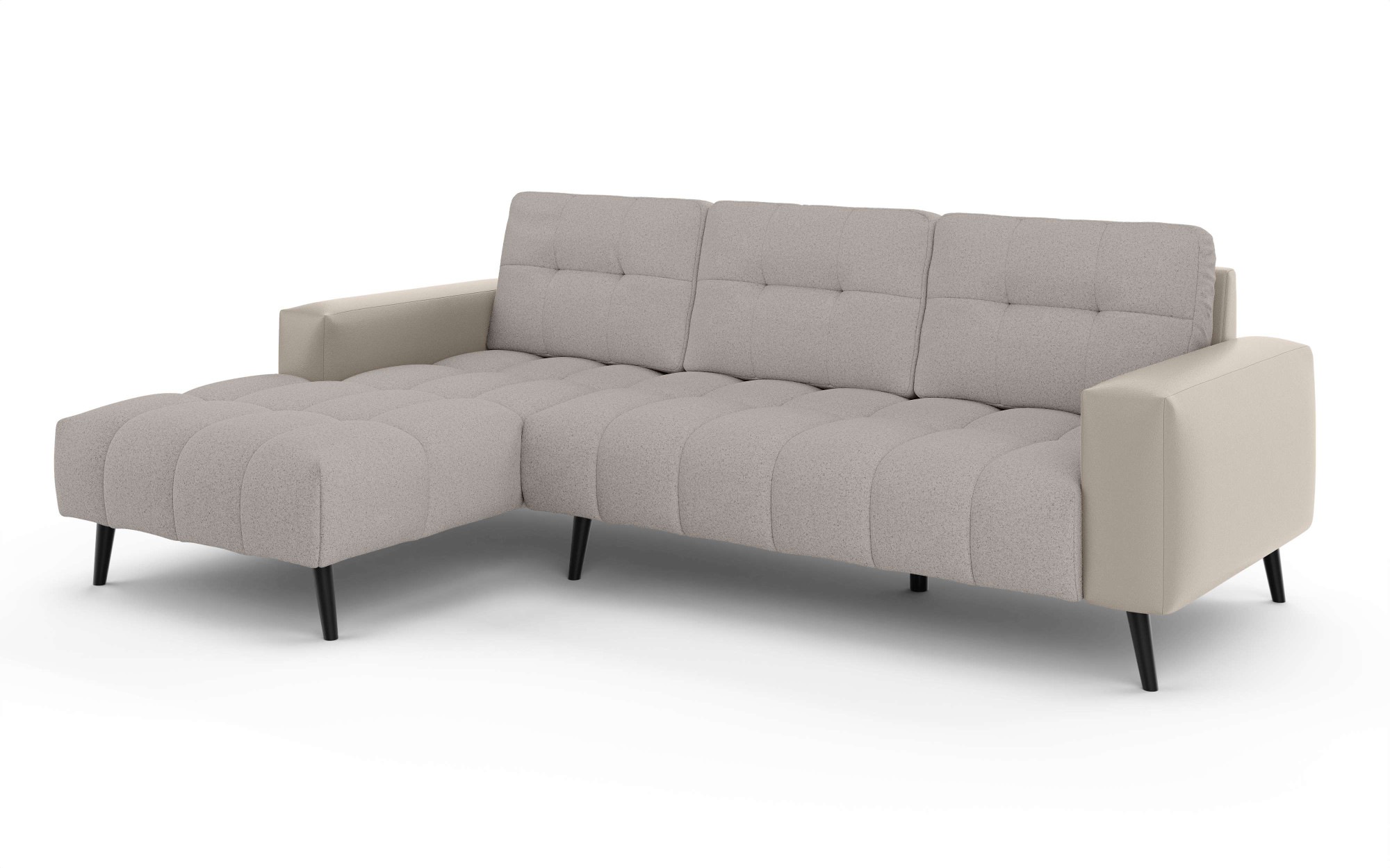 INOSIGN Ecksofa »SERINE mit Recamiere rechts/links bestellbar, Maße B/H/T 253/91/161 cm«, L-Form mit Wellenunterfederung, 3 Rückenkissen, ohne Bettfunktion