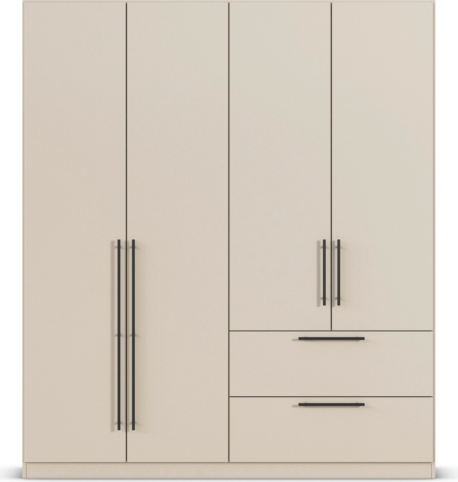rauch Kleiderschrank »Drehtürenschrank Schrank Garderobe Wäscheschrank Schlafzimmer AVOLA«, (in 3 verschiedenen Ausstattungen BASIC/CLASSIC/PREMIUM), mit hochwertigen Stangengriffen in Schwarz aus Metall MADE IN GERMANY