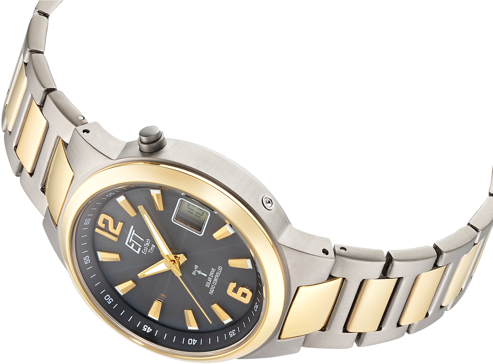 ETT Funkuhr »Everest«, Armbanduhr, Herrenuhr, Datum, Solar, Titan