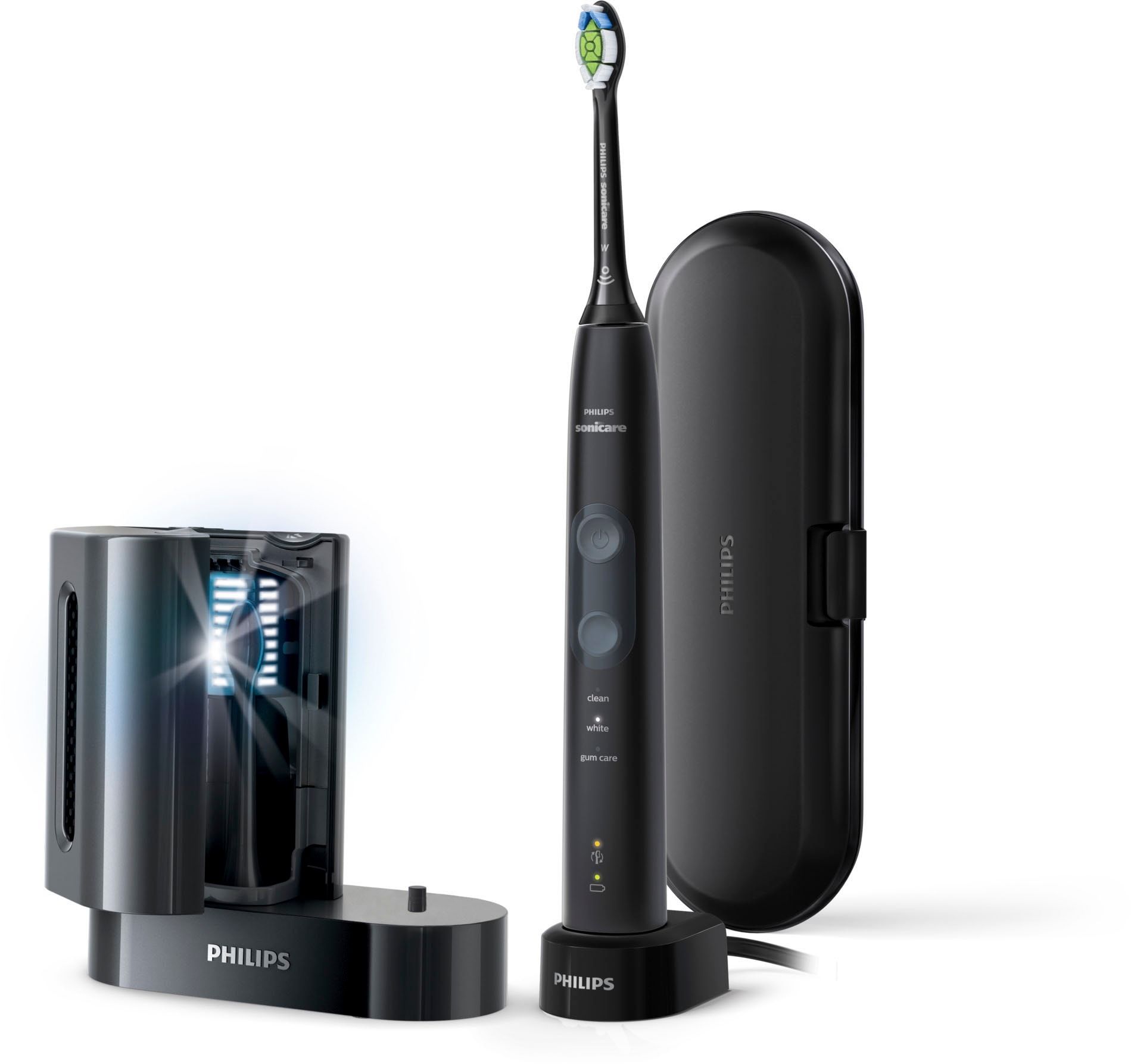 Philips Sonicare Elektrische Zahnbürste »ProtectiveClean 5100 HX6850/57« 1 Stk. Aufsteckbürsten Schallzahnbürste in schwarz