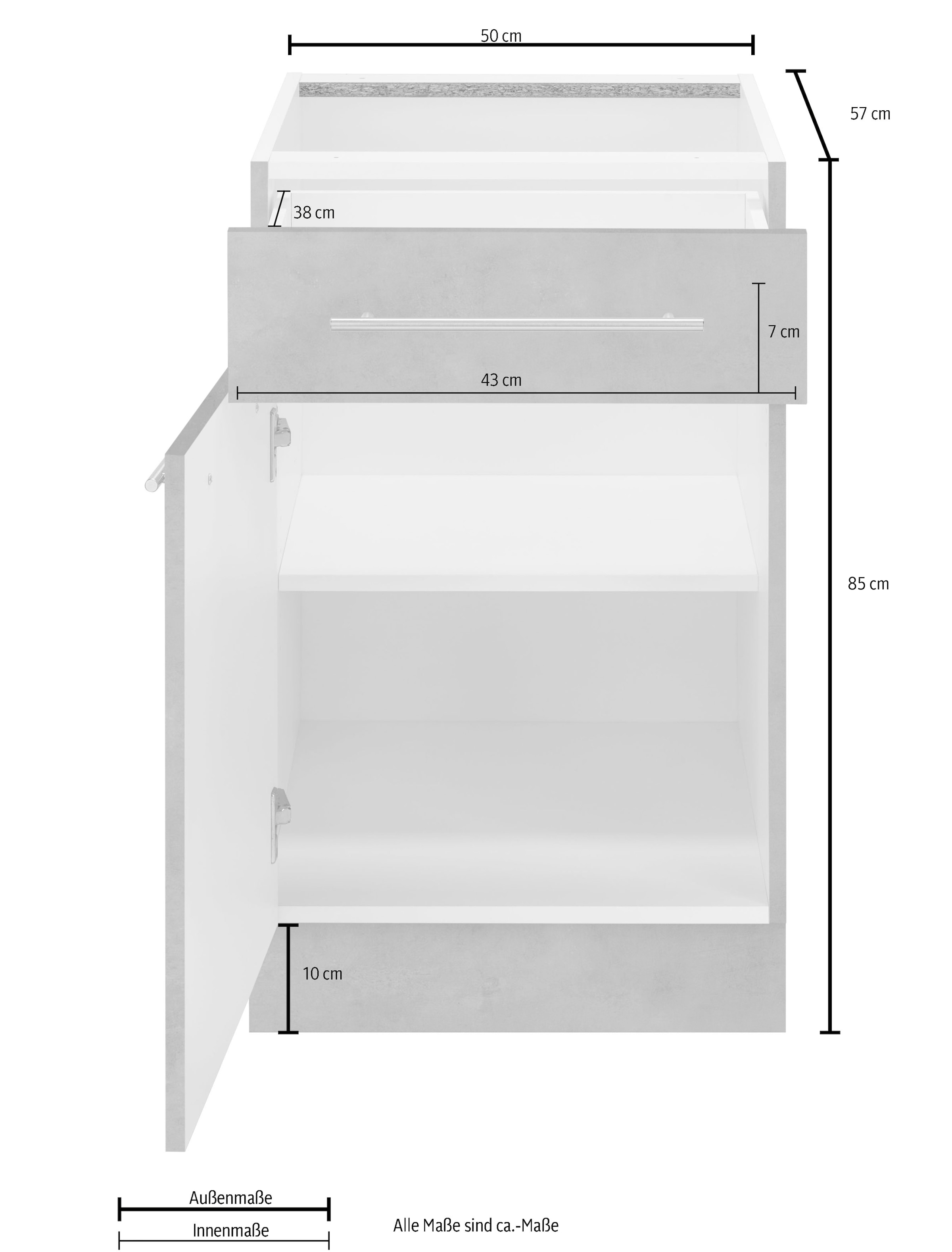 wiho Küchen Unterschrank »Flexi2«, bei 50 cm kaufen Breite OTTO