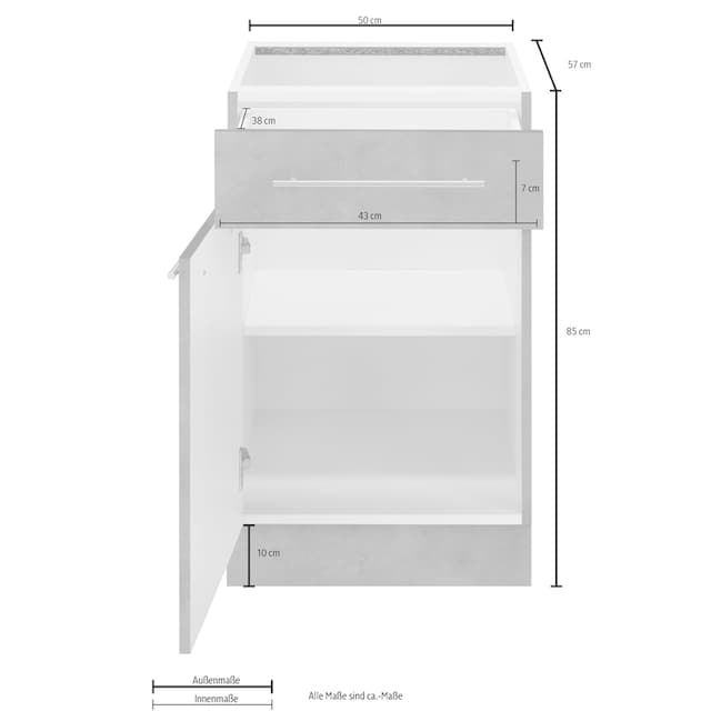 wiho Küchen Unterschrank »Flexi2«, Breite 50 cm kaufen bei OTTO
