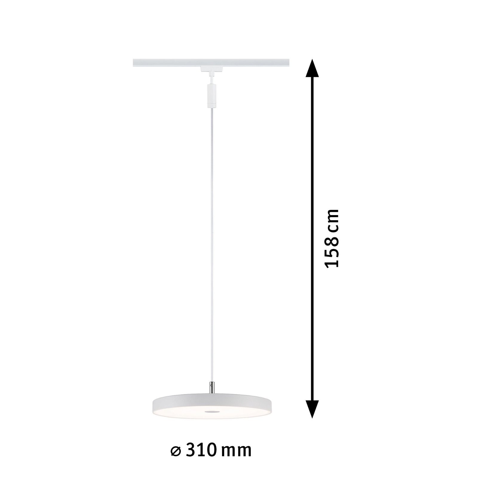 Paulmann Schienensystem-Leuchten »URail Pendel Hildor 850lm 15W 3000K 230V Chrom matt«, 3-Step-Dimmbar