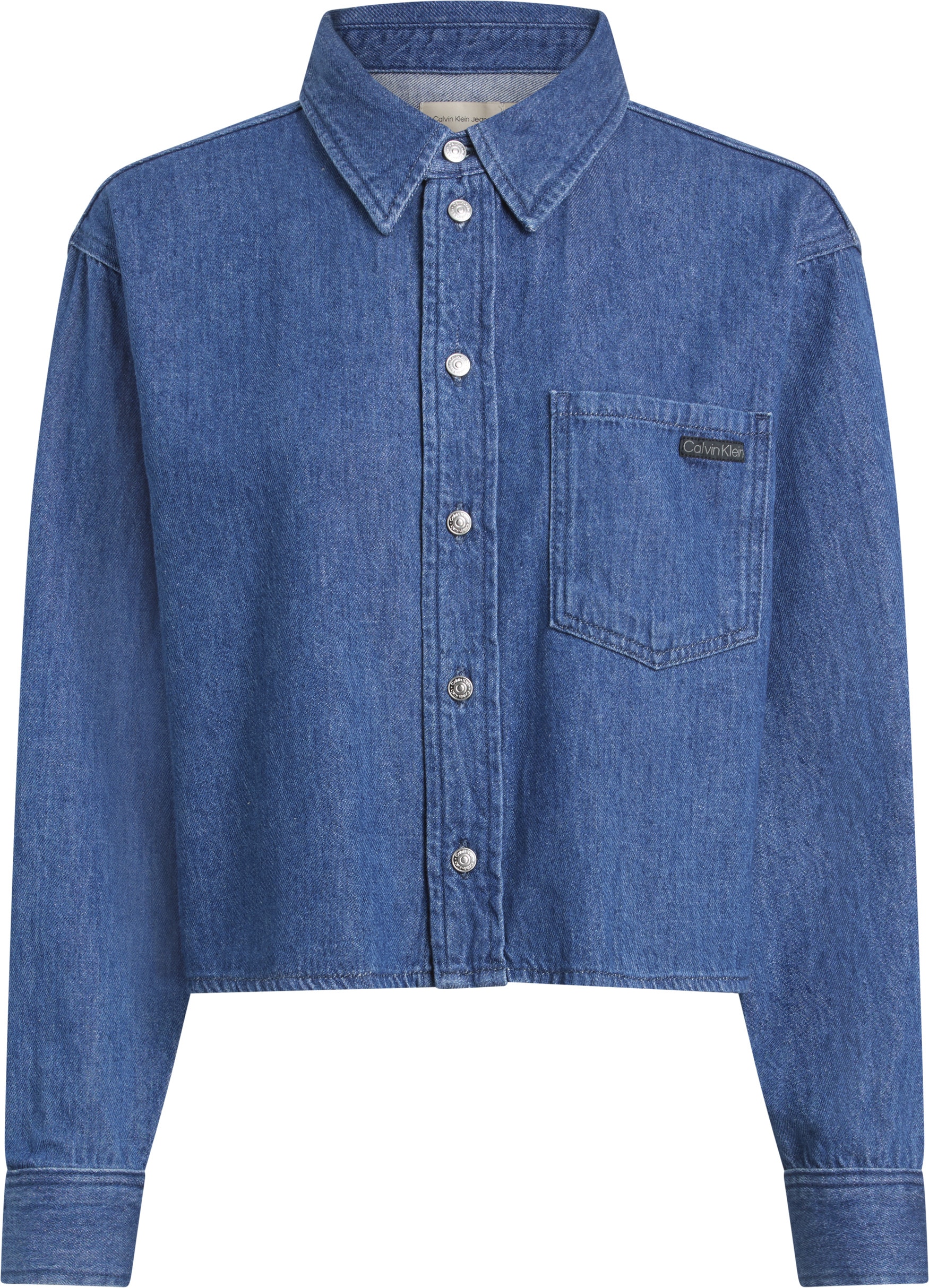 Calvin Klein Jeans Jeansbluse »CROPPED DAD DENIM SHIRT«, in blauer Waschung
