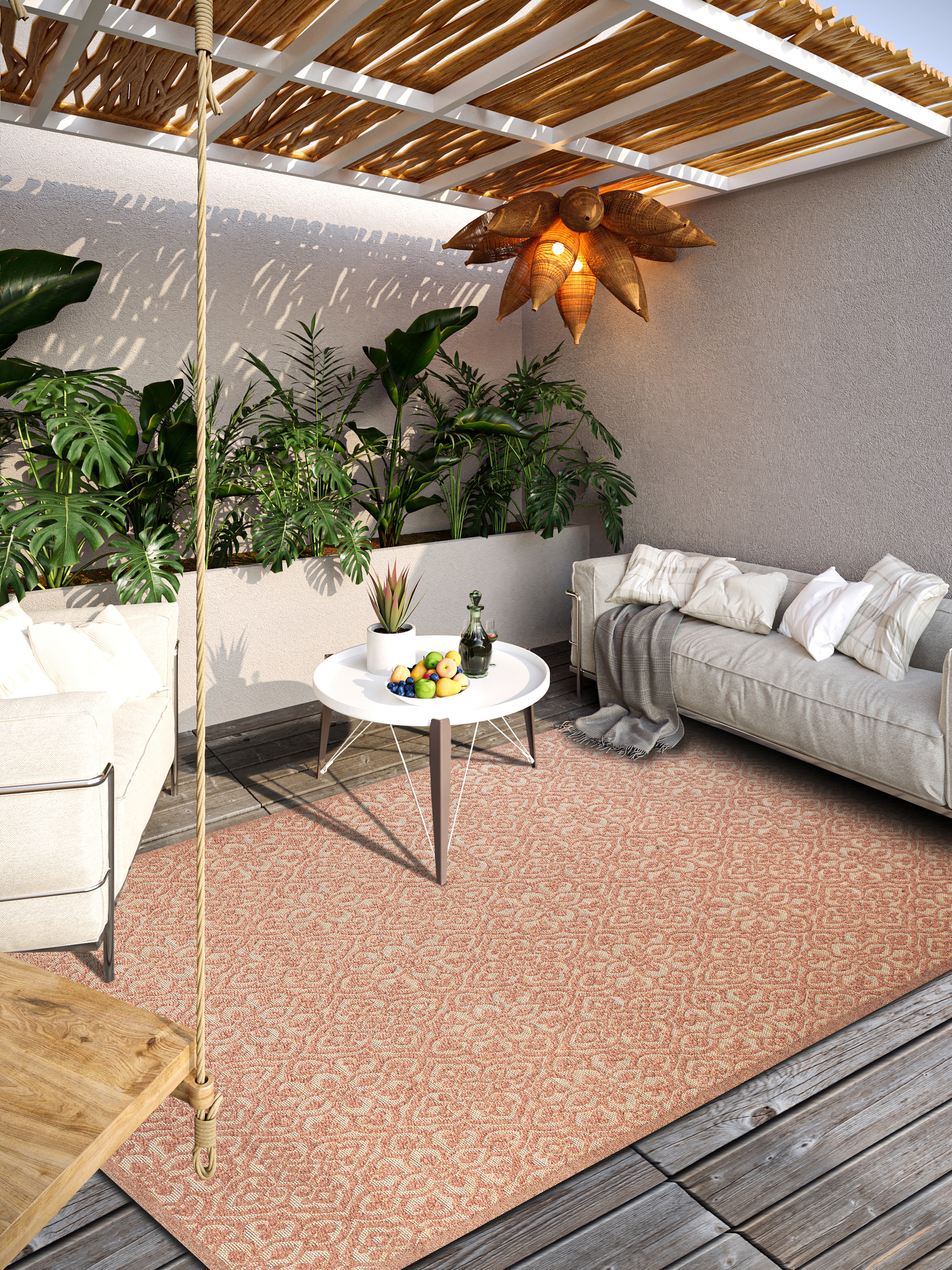 Villeroy & Boch Outdoorteppich »Julie« rechteckig 4 mm Höhe In-& Outdoor, Flachgewebe, wetterfest, Terrasse, Balkon, modern, Trend