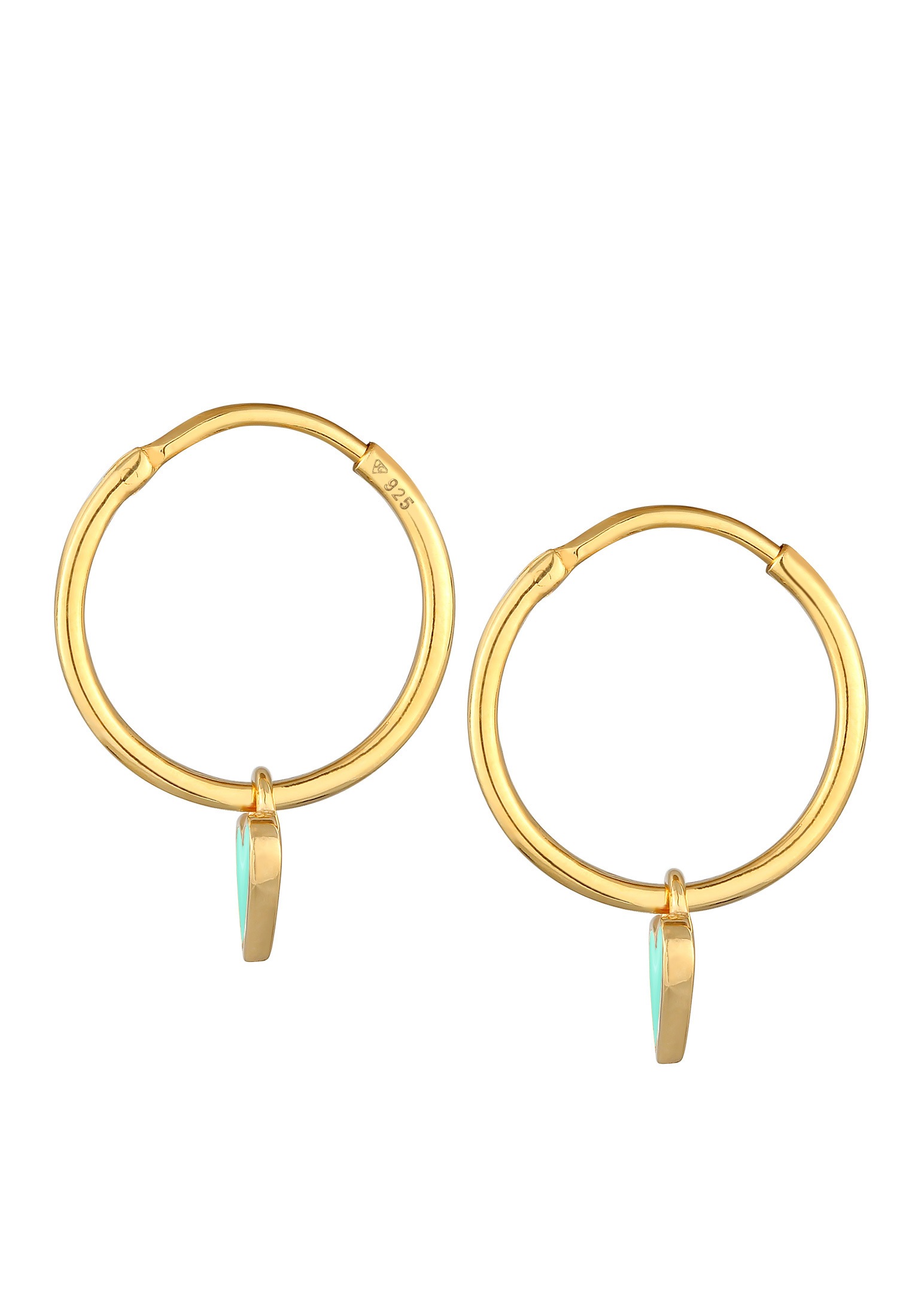 Elli Paar Creolen »Ohrringe Creolen Herz Love Emaille 925 Silber«