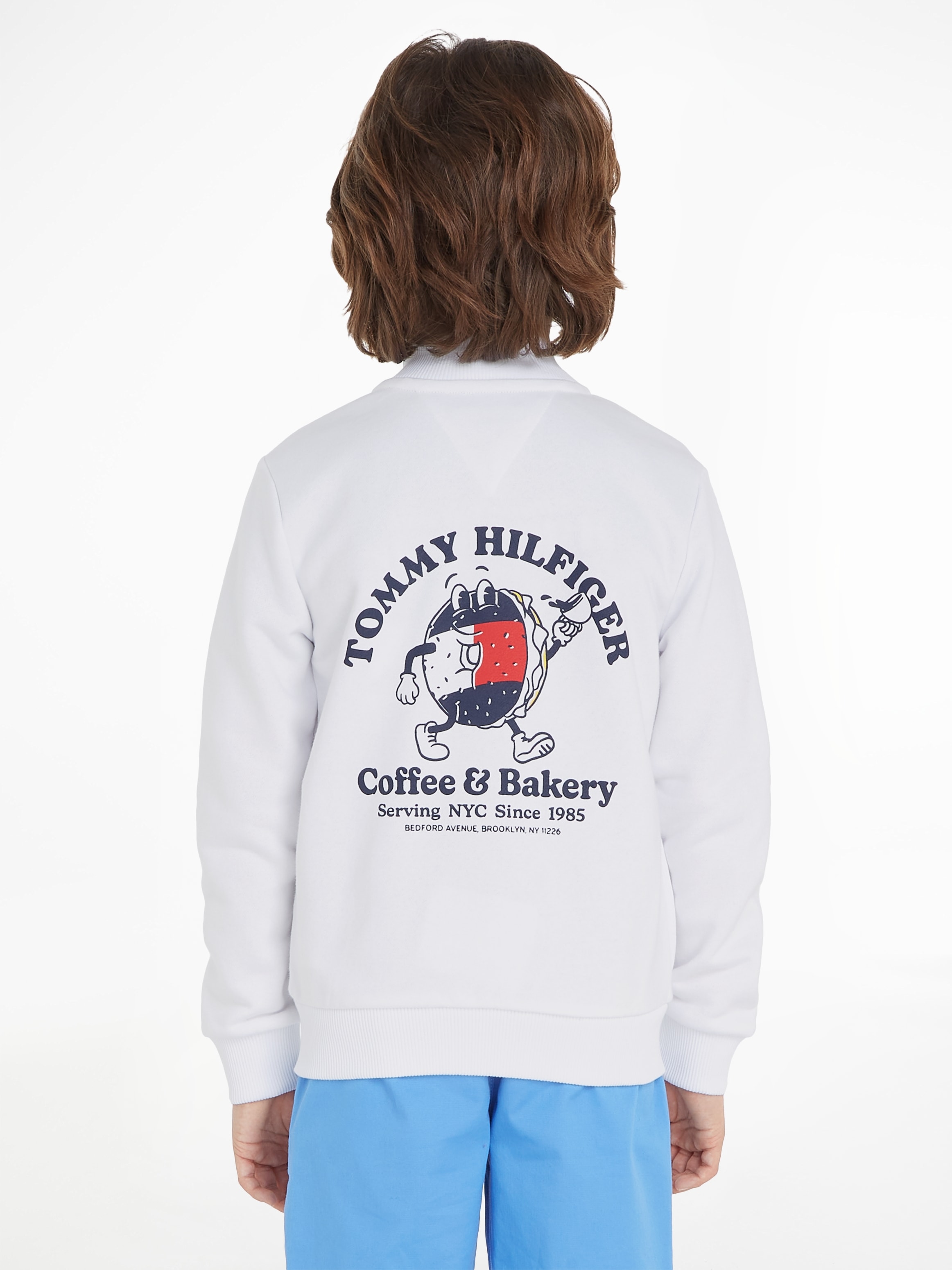 Tommy Hilfiger Sweatshirt »TOMMY BAGELS FULL ZIP SWEATSHIRT«, mit großem Print auf der Rückseite
