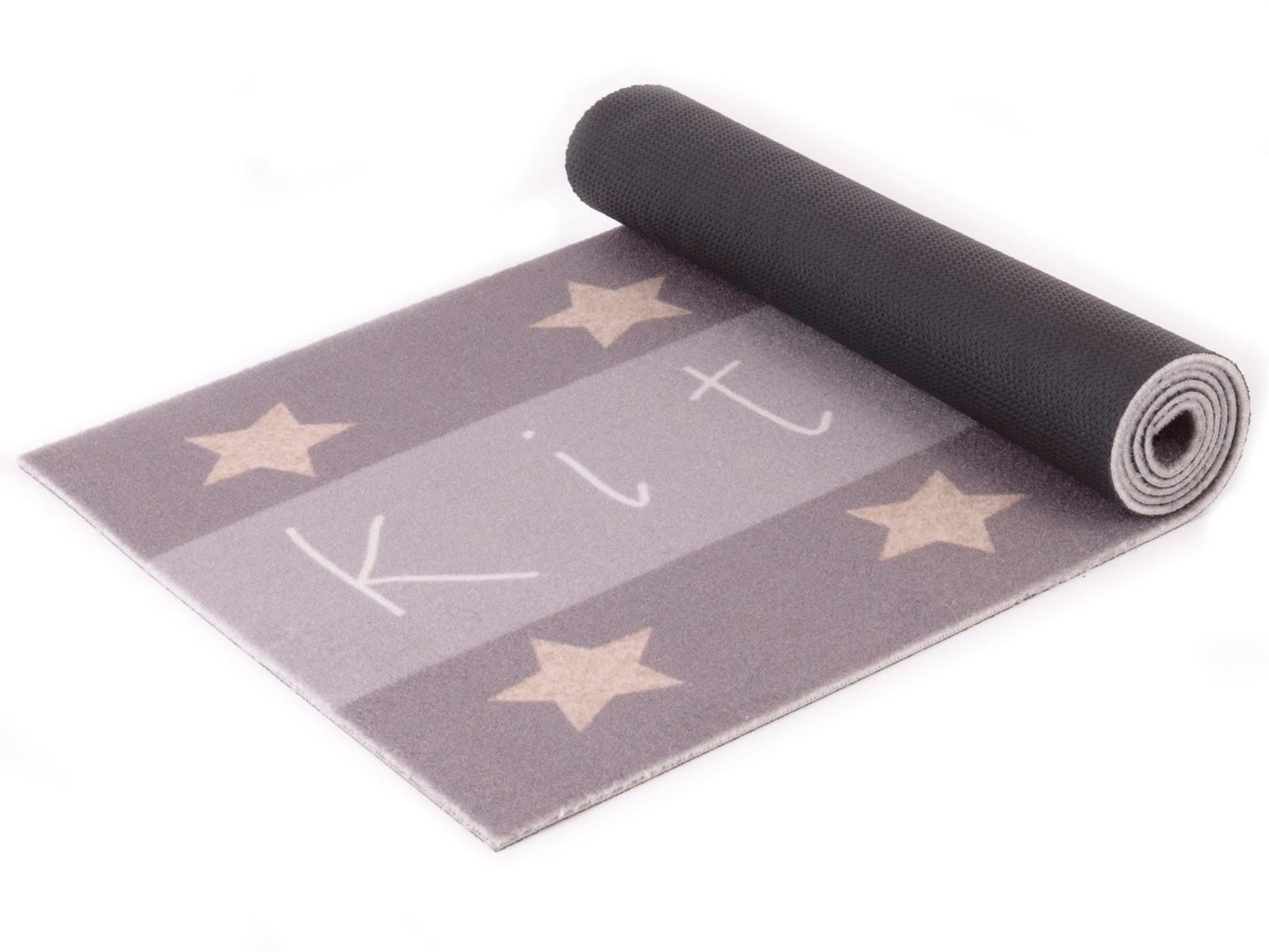 Primaflor-Ideen in Textil Küchenläufer »KITCHEN STAR, Made in Belgium«, rechteckig, 5 mm Höhe, mit Schriftzug & Motiv Sterne, rutschhemmend, waschbar, Küche