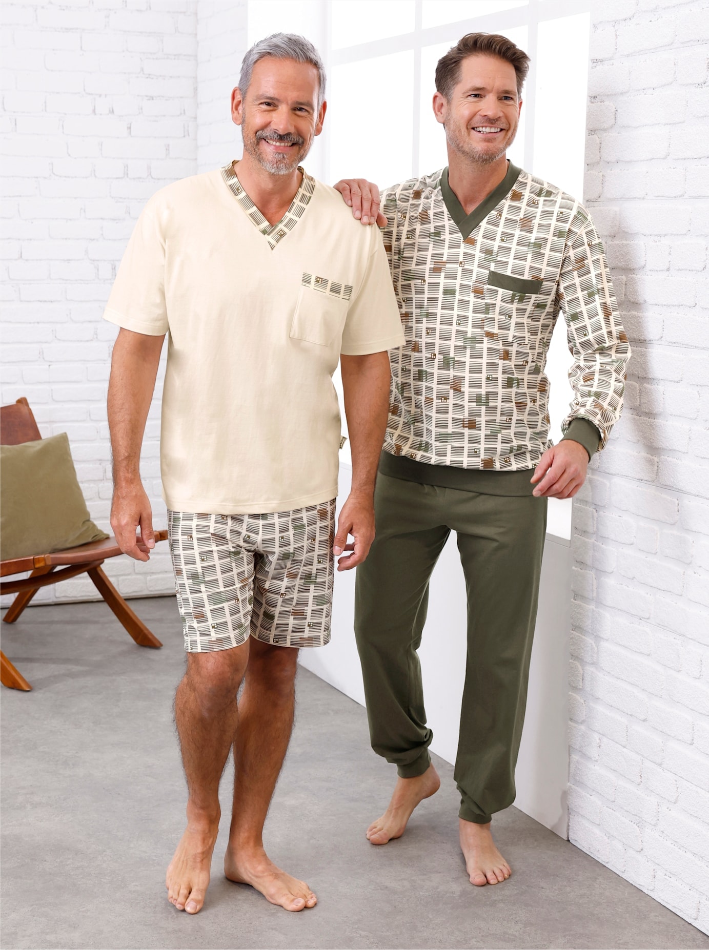 Götting Herren Schlafanzug in grün, Größe 66