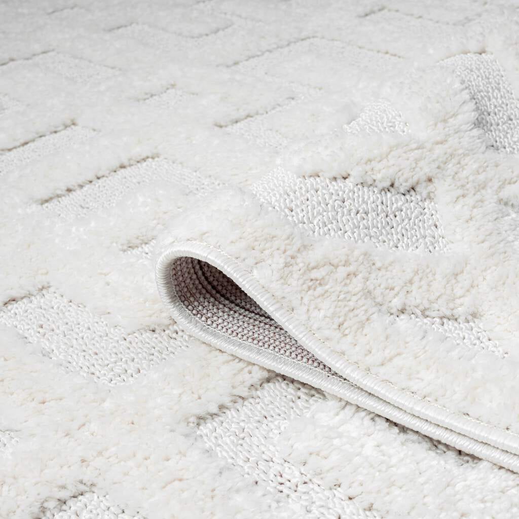 Carpet City Hochflor-Teppich »FOCUS737«, rechteckig, Boho-Teppich, Hochtief-Muster/ 3D-Effekt, für Wohnzimmer, Schlafzimmer