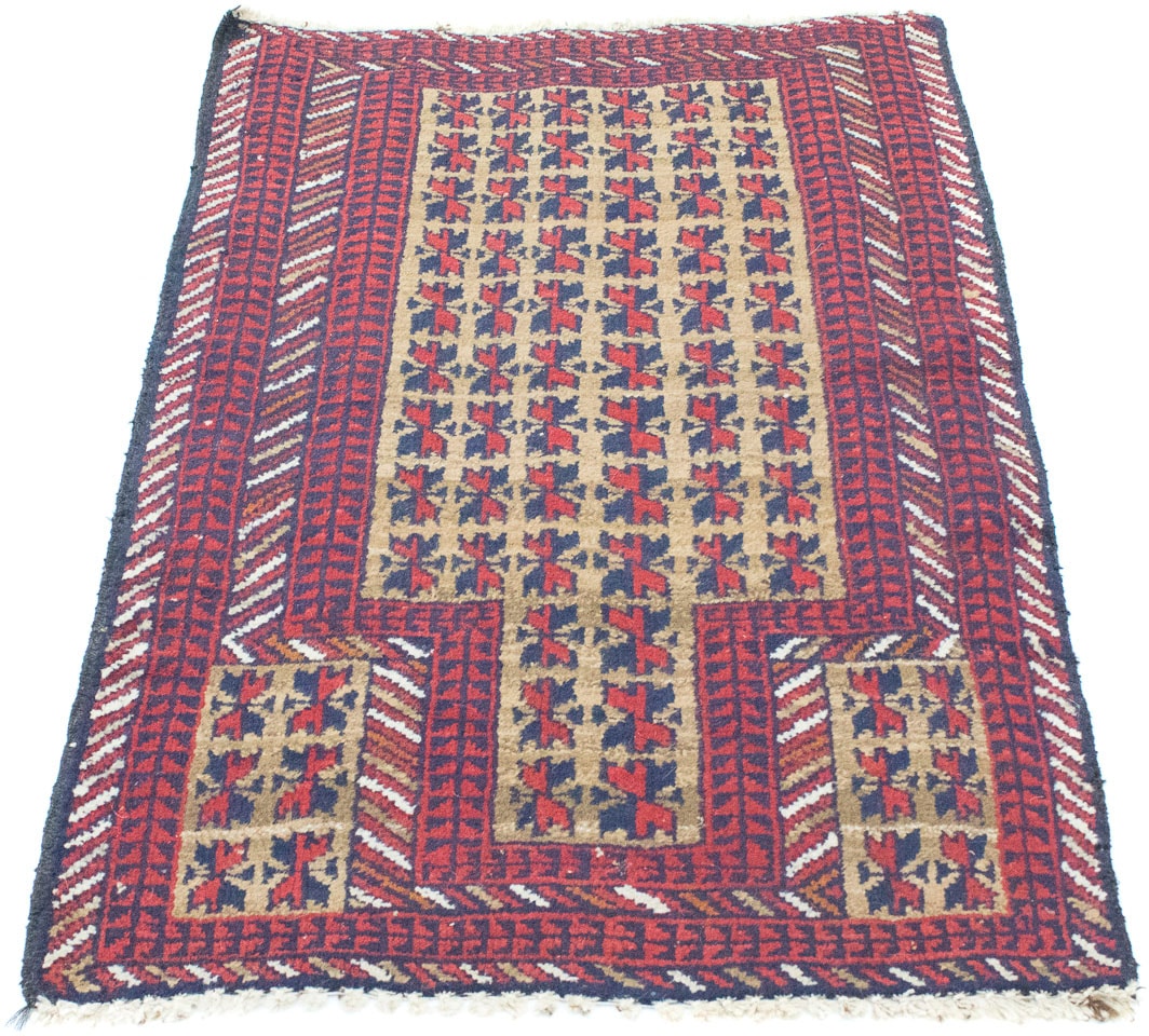 morgenland Wollteppich »Belutsch Teppich handgeknüpft OTTO online rot«, bei rechteckig, handgeknüpft