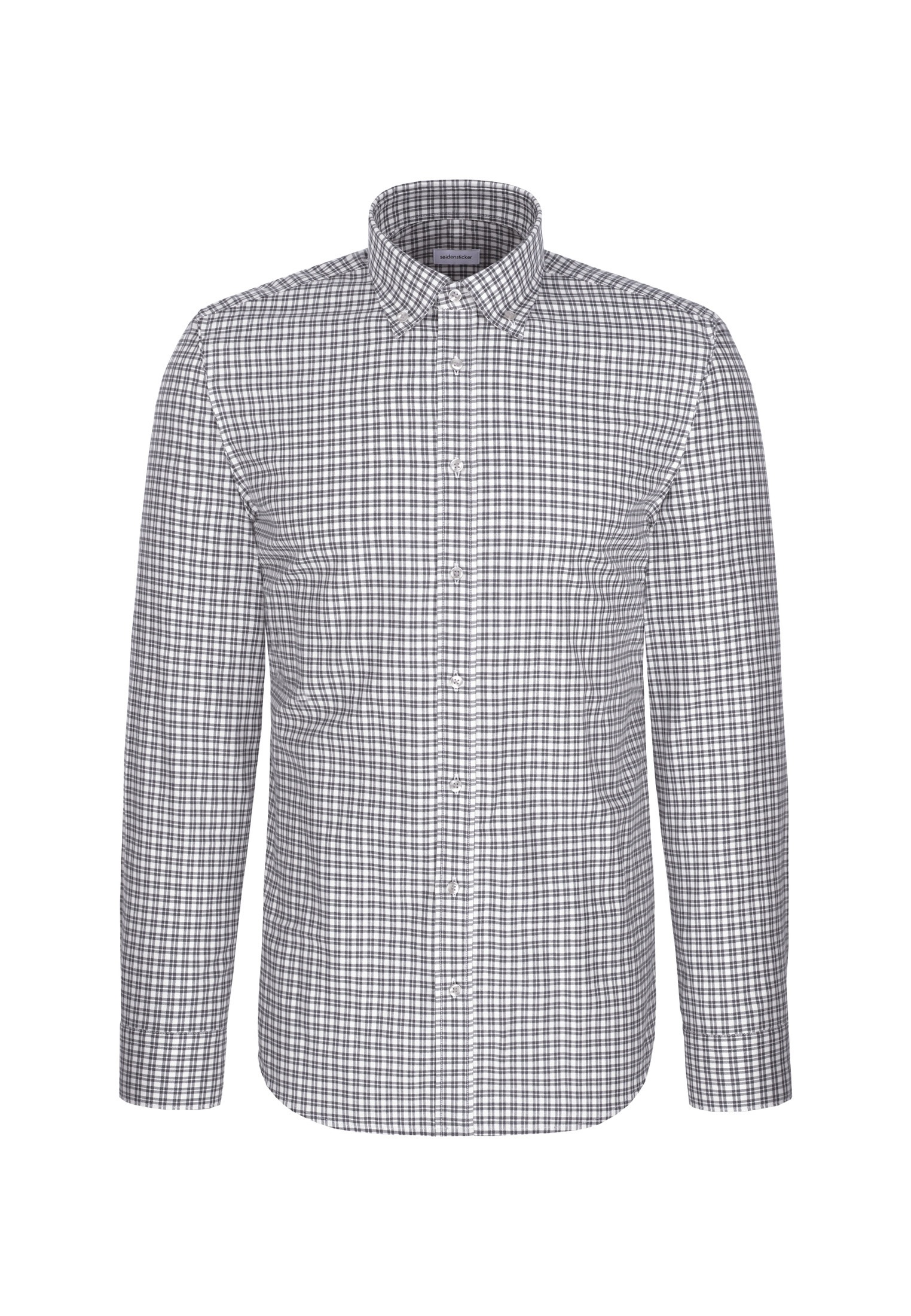 seidensticker Flanellhemd »Schwarze Rose« Slim 1/1 Button-Down-Kragen Karo