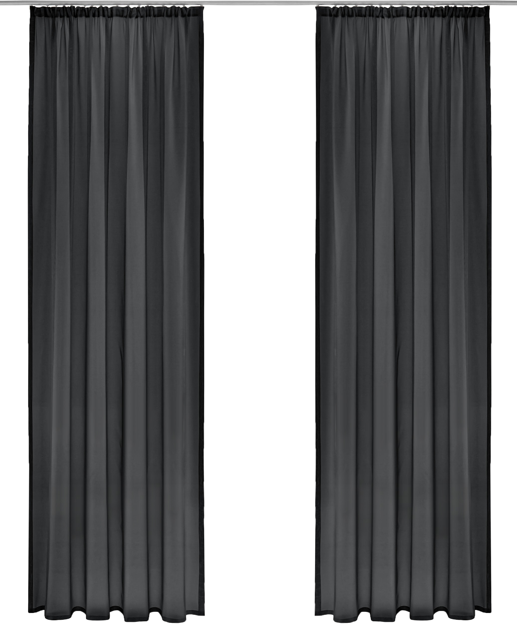 OTTO home Gardine »XANA« Kräuselband 1 Stk. tlg. Bestseller, einfarbig, 1 bzw. 2 Schals, pflegeleicht, Beststeller!