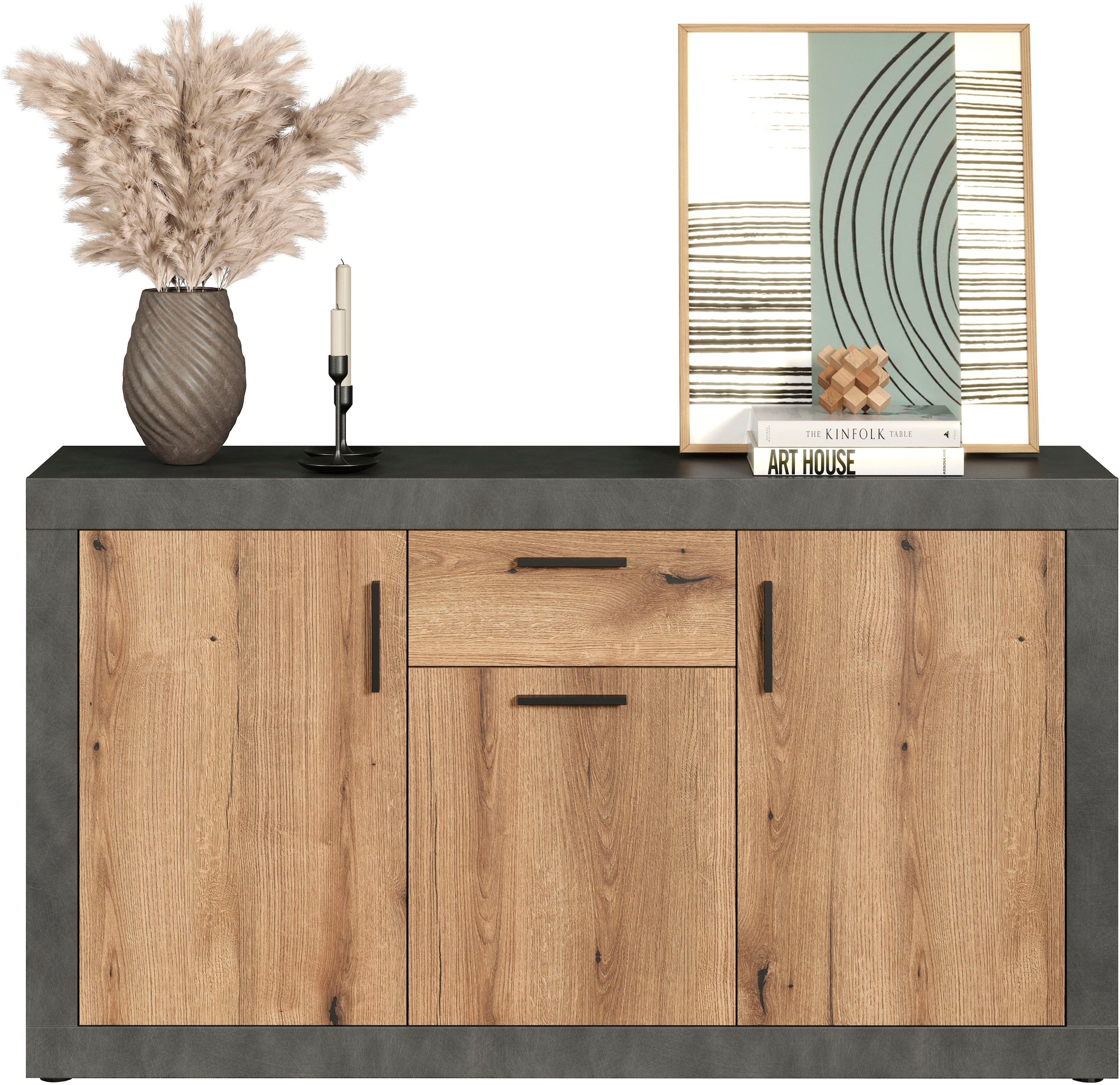 INOSIGN Sideboard »Bergen«, (Packung, 1 St.), Sideboard mit 3 Türen & 1 Schublade - (B/T/H) 149/40/83 cm