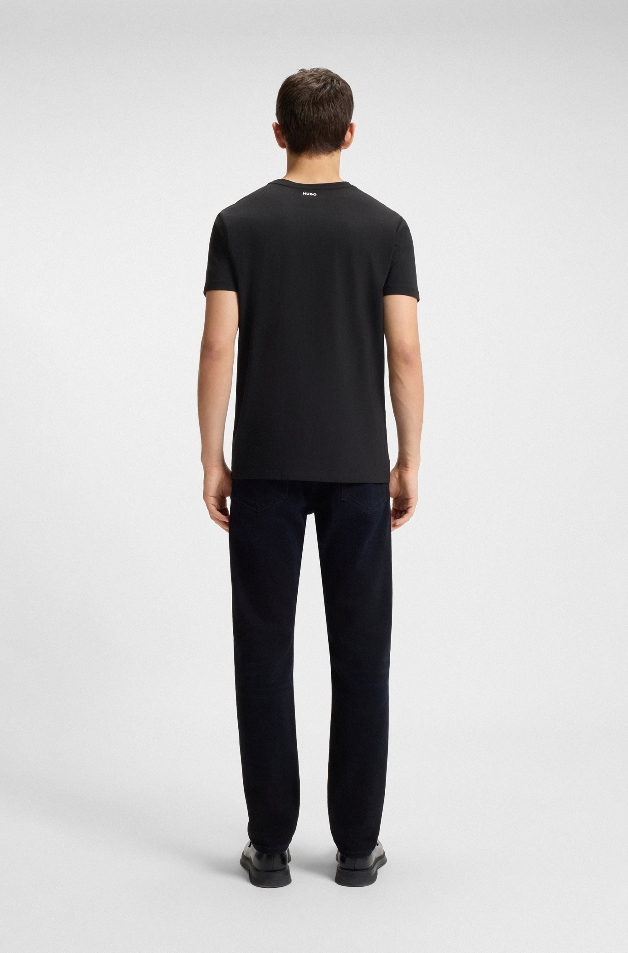 HUGO T-Shirt »HUGO-Round« Packung, 2er,  Rundhalsausschnitt, Slim-Fit, HUGO Logo-Druck