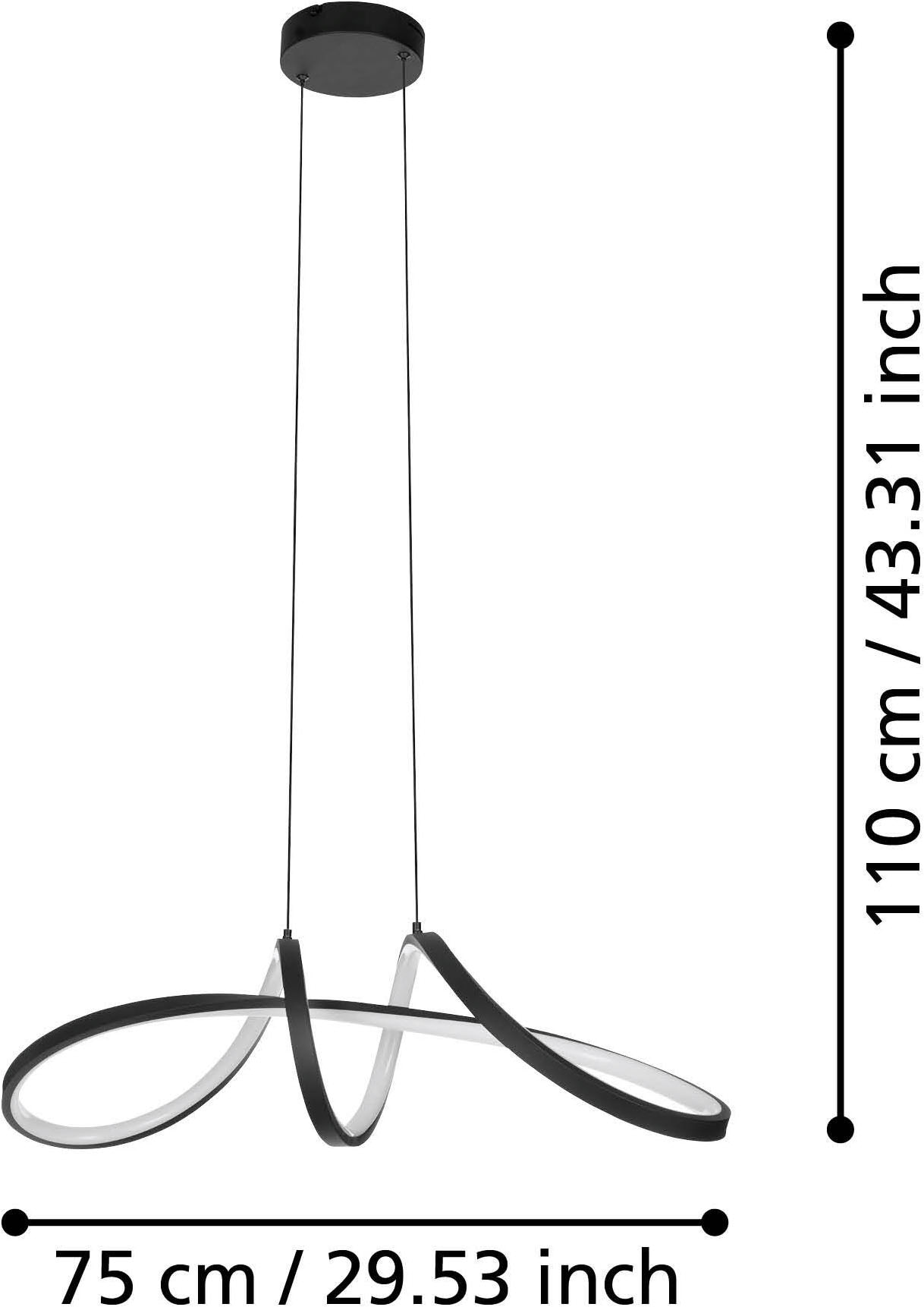 EGLO Hängeleuchte »CALAROSSA-Z Pendellampe - Alu, Stahl - LED - 22W - IP20« LED-Modul 1 Stk. Kaltweiß | Neutralweiß | Warmweiß Hängelampe, Deckenlampe, Wohnzimmer, Esszimmer, L70,5 x B23 x H110 cm