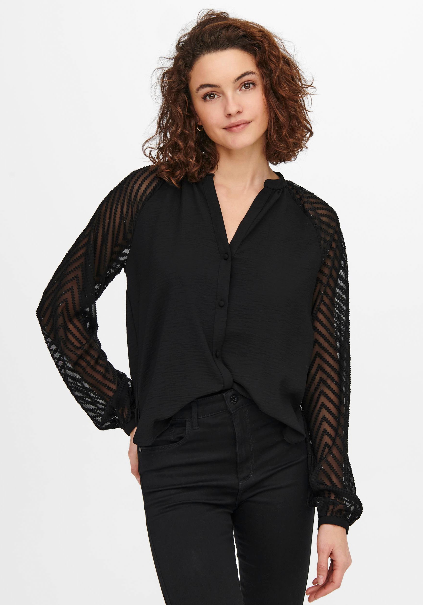 Langarmbluse »ONLLISA L/S BUTTON TOP WVN«