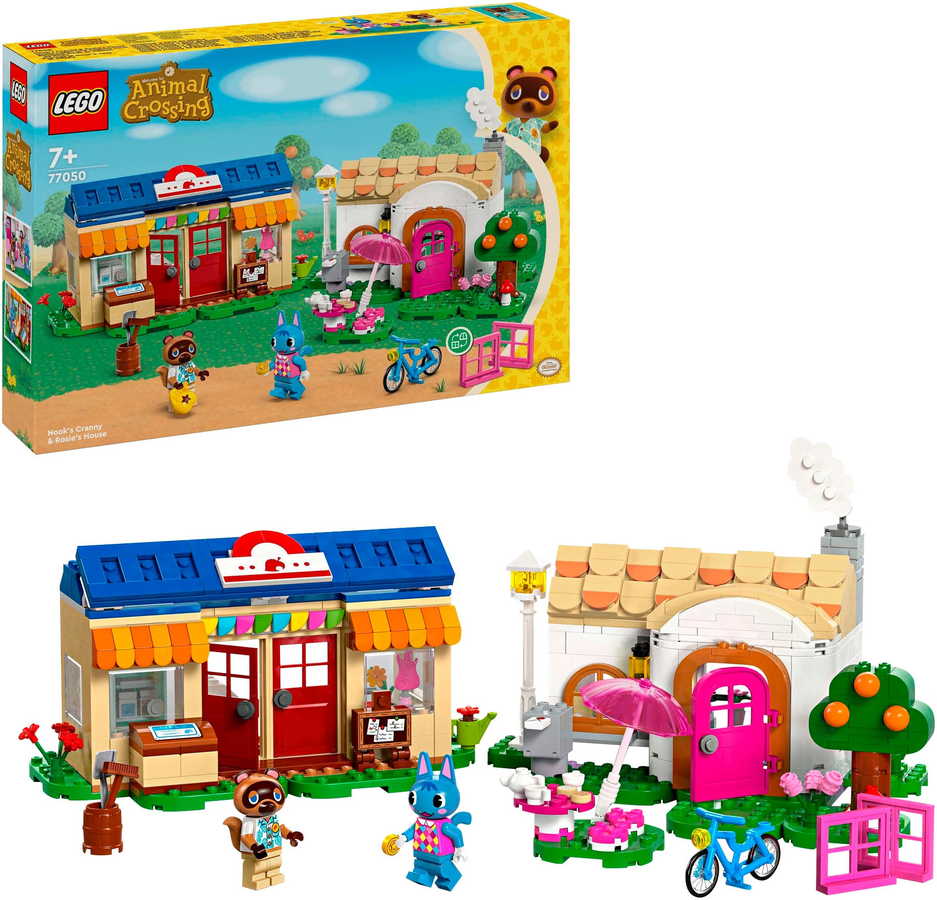 LEGO® Konstruktionsspielsteine »Nooks Laden und Sophies Haus (77050), LEGO® Animal Crossing«, (535 St.), Made in Europe