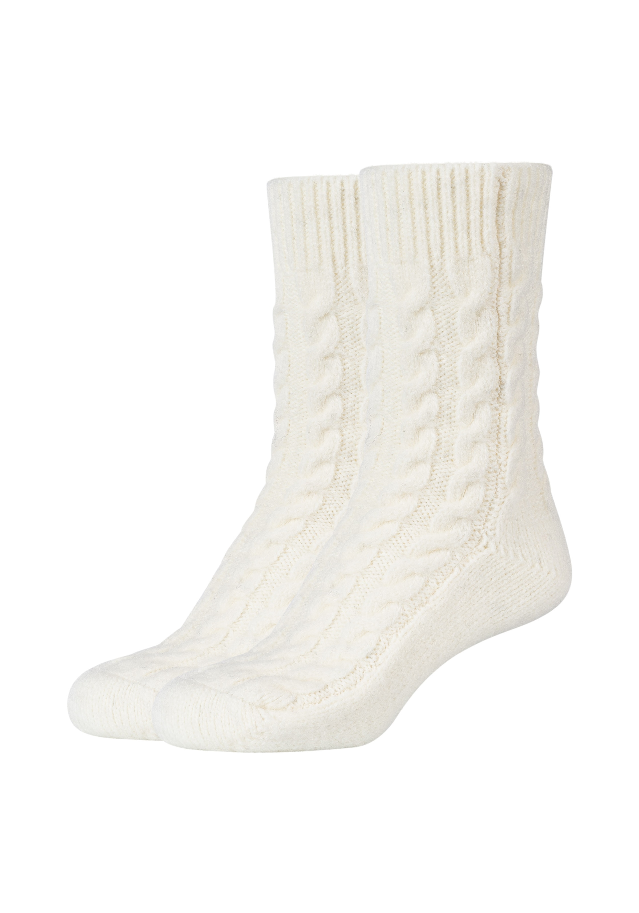 Camano Socken »warm & cozy« 2 Paar, 2 Paar tlg. mit Zopfmuster, Rippenbündchen
