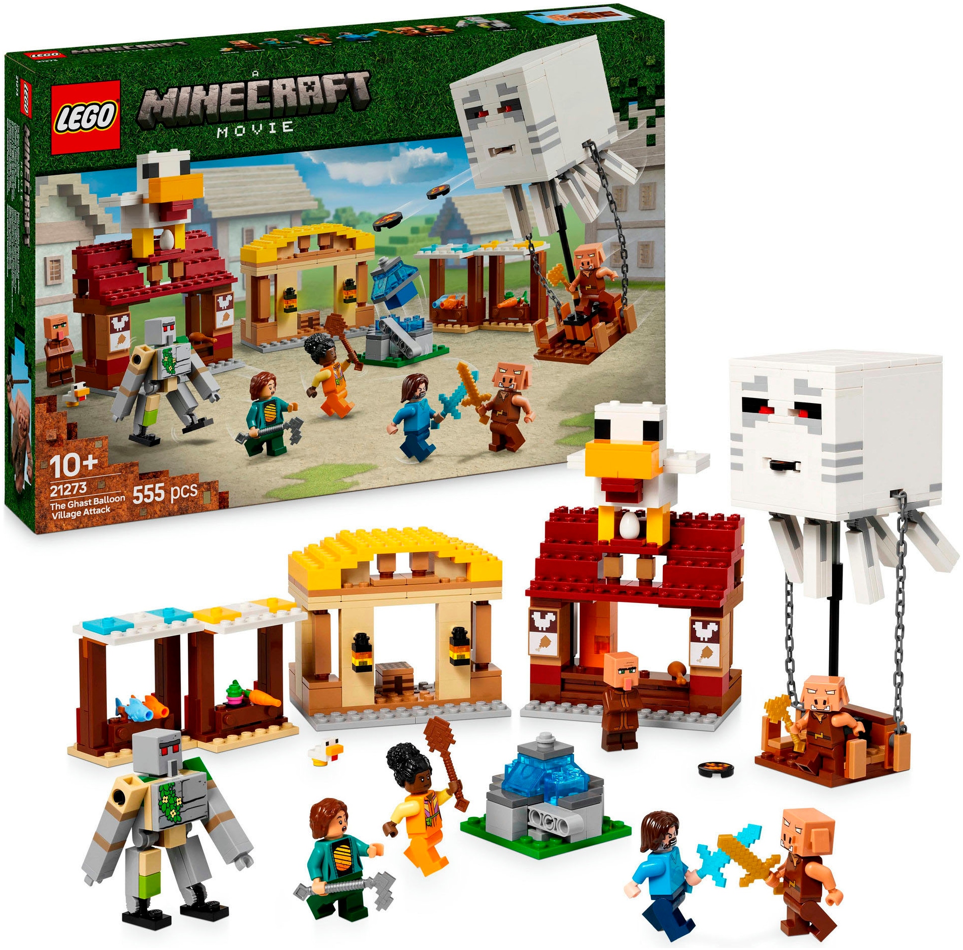 LEGO® Konstruktionsspielsteine »Angriff des Ghast-Ballons (21273), LEGO® Minecraft«, (555 St.), Made in Europe