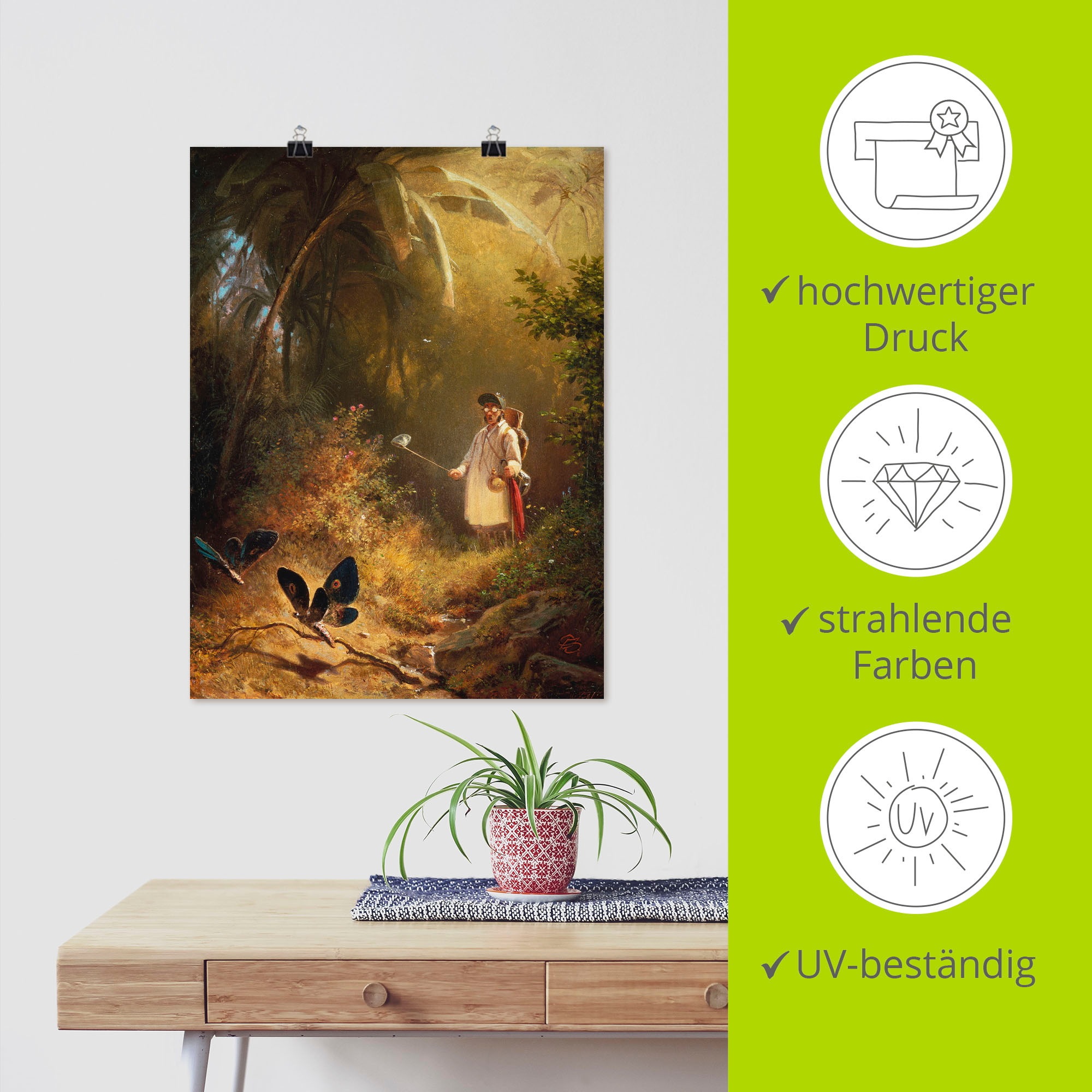 Artland Wandbild »Der Schmetterlingsfänger«, Mann, (1 St.), als Leinwandbild, Poster in verschied. Größen