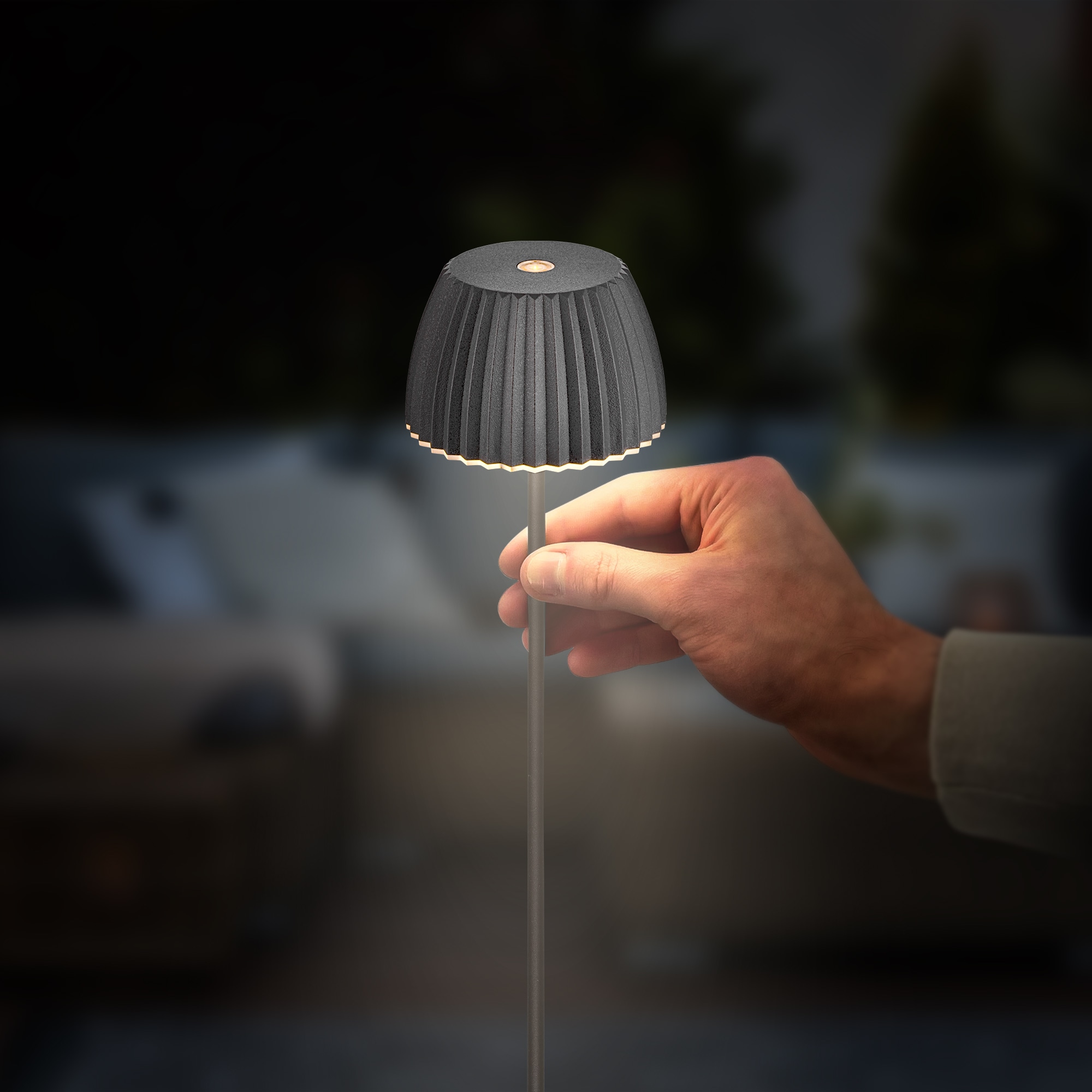 Briloner Leuchten LED Außen-Tischleuchte »RIFFLE« LED-Modul 1 Stk. Warmweiß 8,5x80,5 cm, Akku tauschbar, Outdoor, Balkon, Terrasse