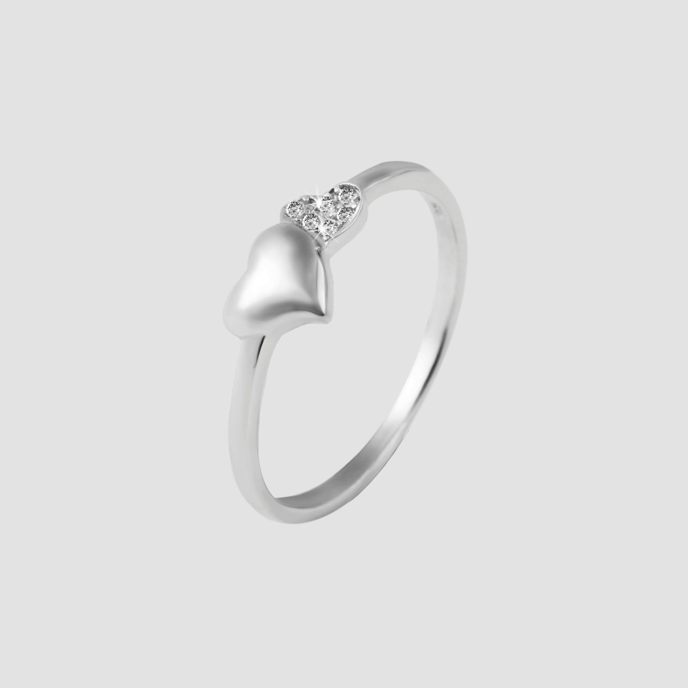 Adelia´s Fingerring »Damen Ring Herz aus 925 Silber mit Zirkonia«