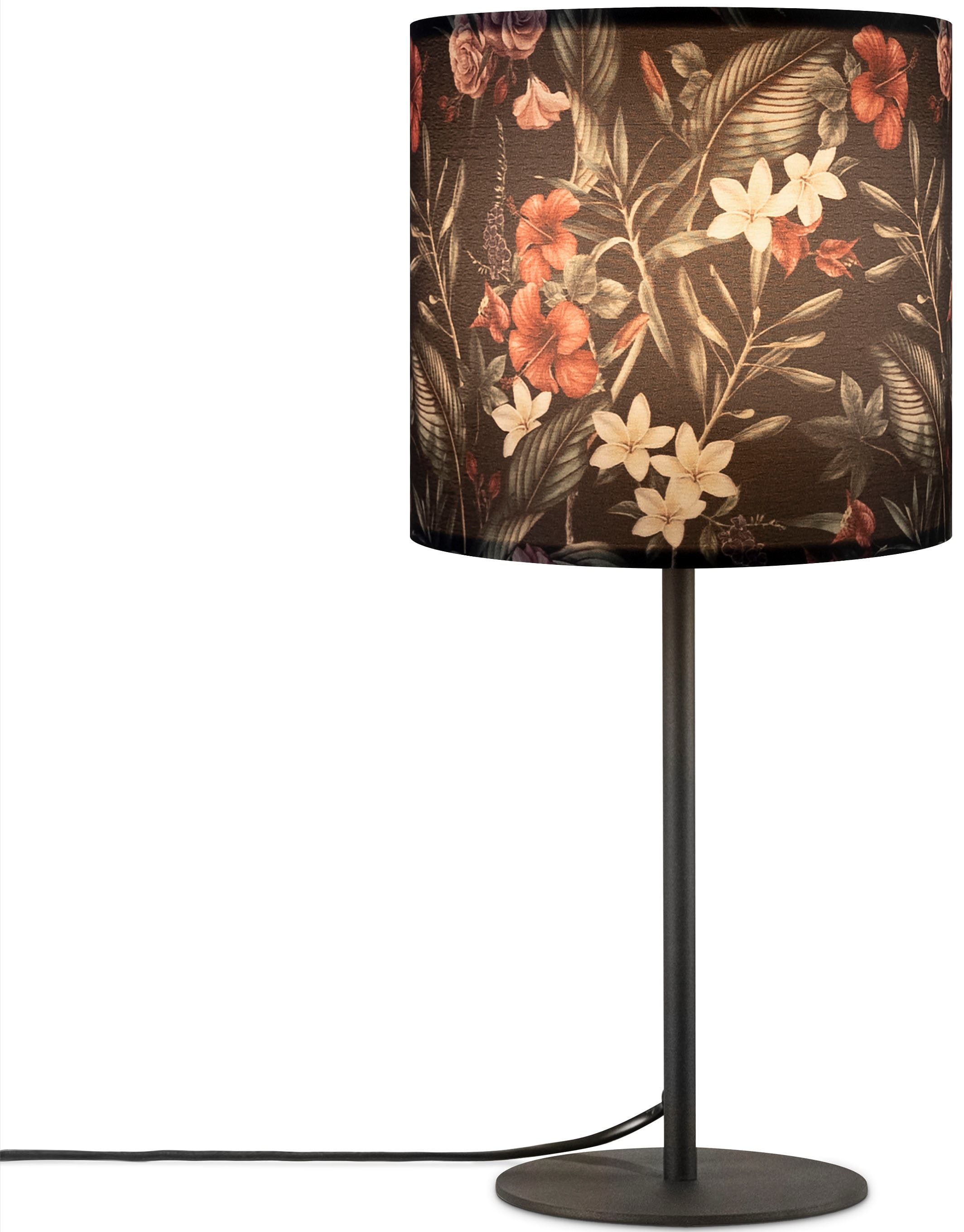 Paco Home Stehlampe Lampenschirm bei »Luca Blumen online Schirm Flower«, Textil Muster Standlampe Wohnzimmer Stoff OTTO