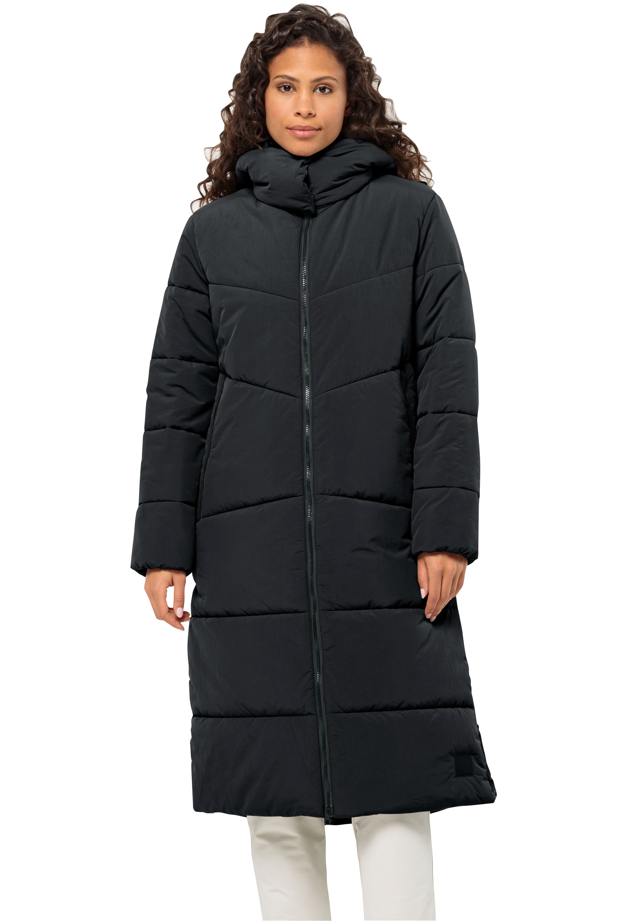 Jack Wolfskin Funktionsmantel »KAROLINGER LONG COAT W«, Wärmend, winddicht, Übergangsjacke