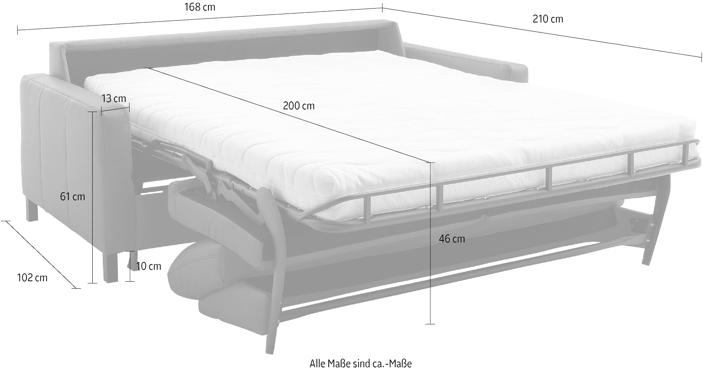 Home affaire Schlafsofa »Calestra, 2-Sitzer mit Kaltschaummatratze, Breite 168 cm«
