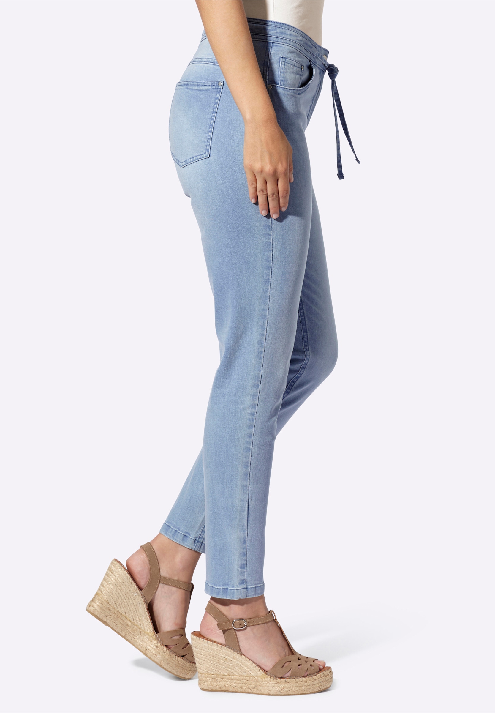 heine 5-Pocket-Jeans »Jeans 5-Pocket-Jeans mit Bindeband am Bund«