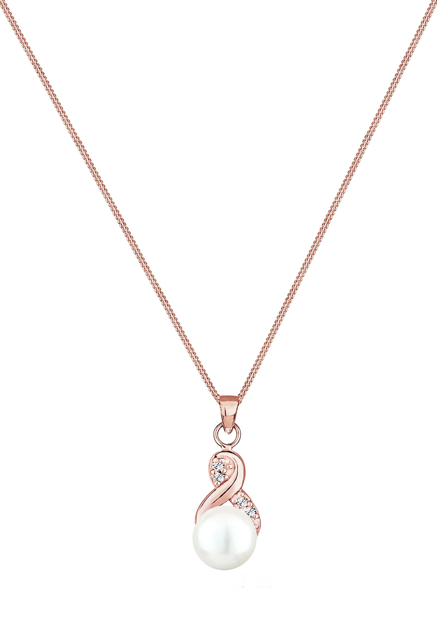 Elli Silberkette »Halskette Infinity Kristalle Süßwasserzuchtperle 925 Sterling Silber«
