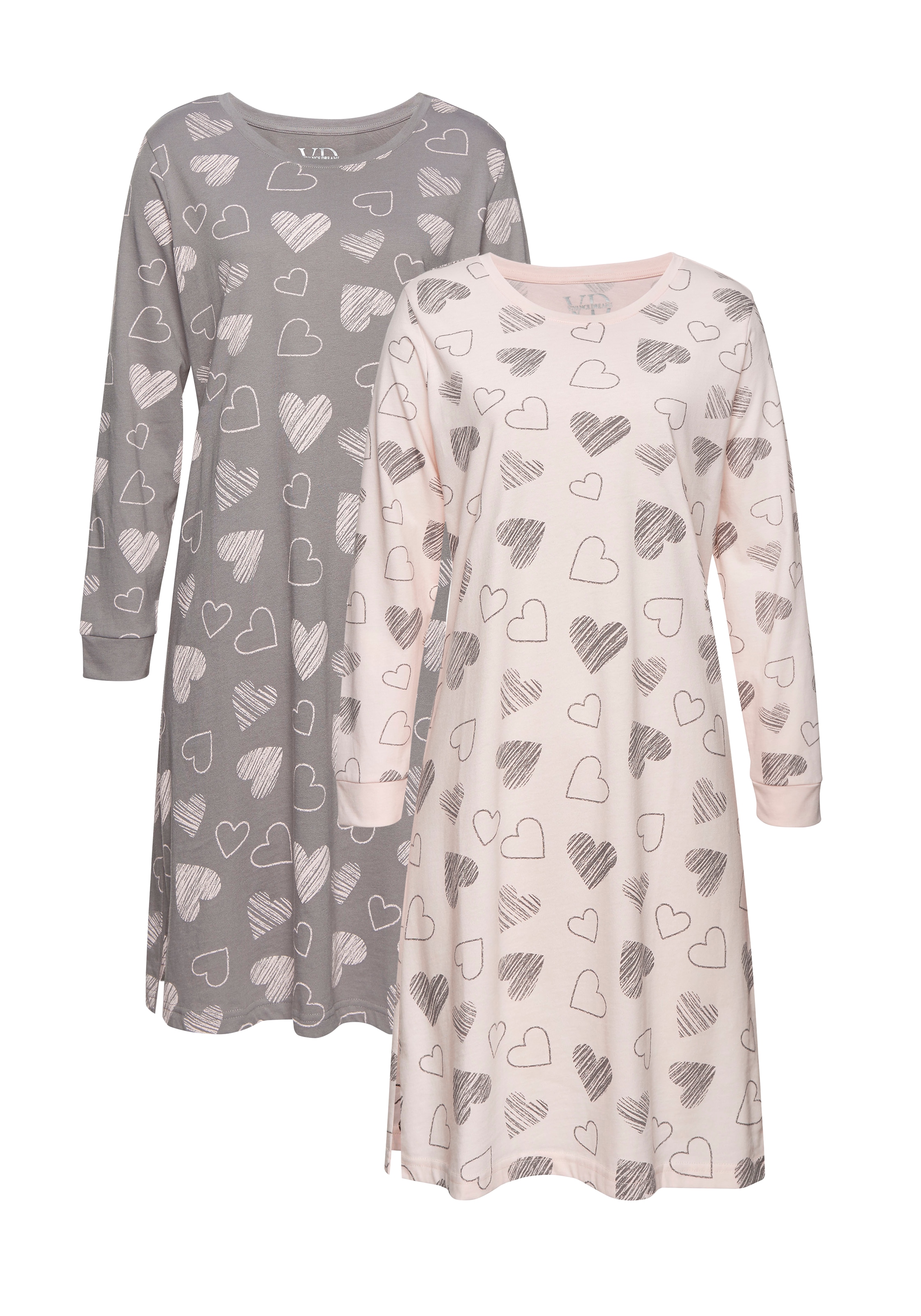 Vivance Dreams Nachthemd 2 Stück, 2 Stk. tlg.