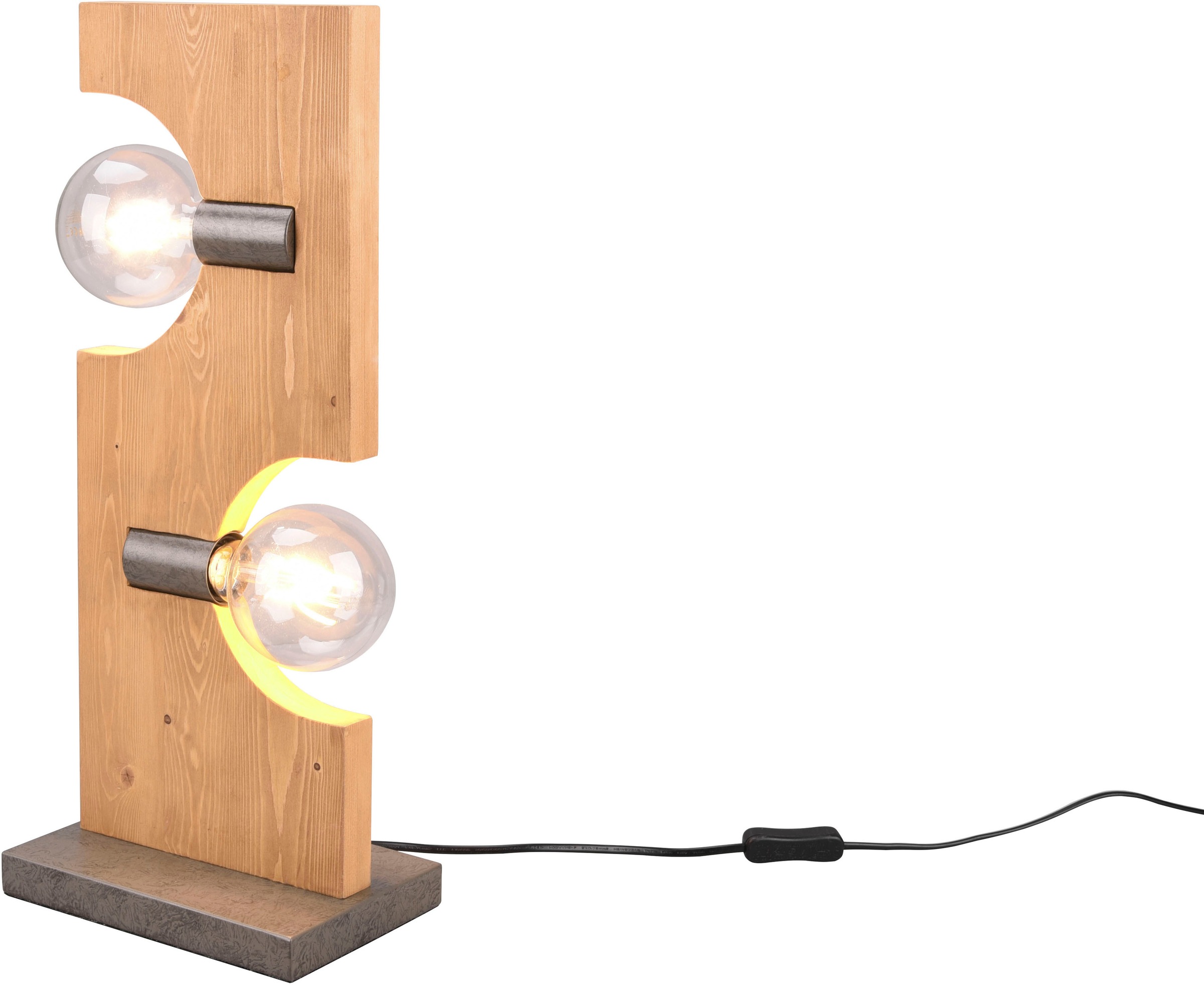 TRIO Leuchten Tischlampe »Tailor«, Holz naturbelassen, für Leuchtmittel 2 x E27