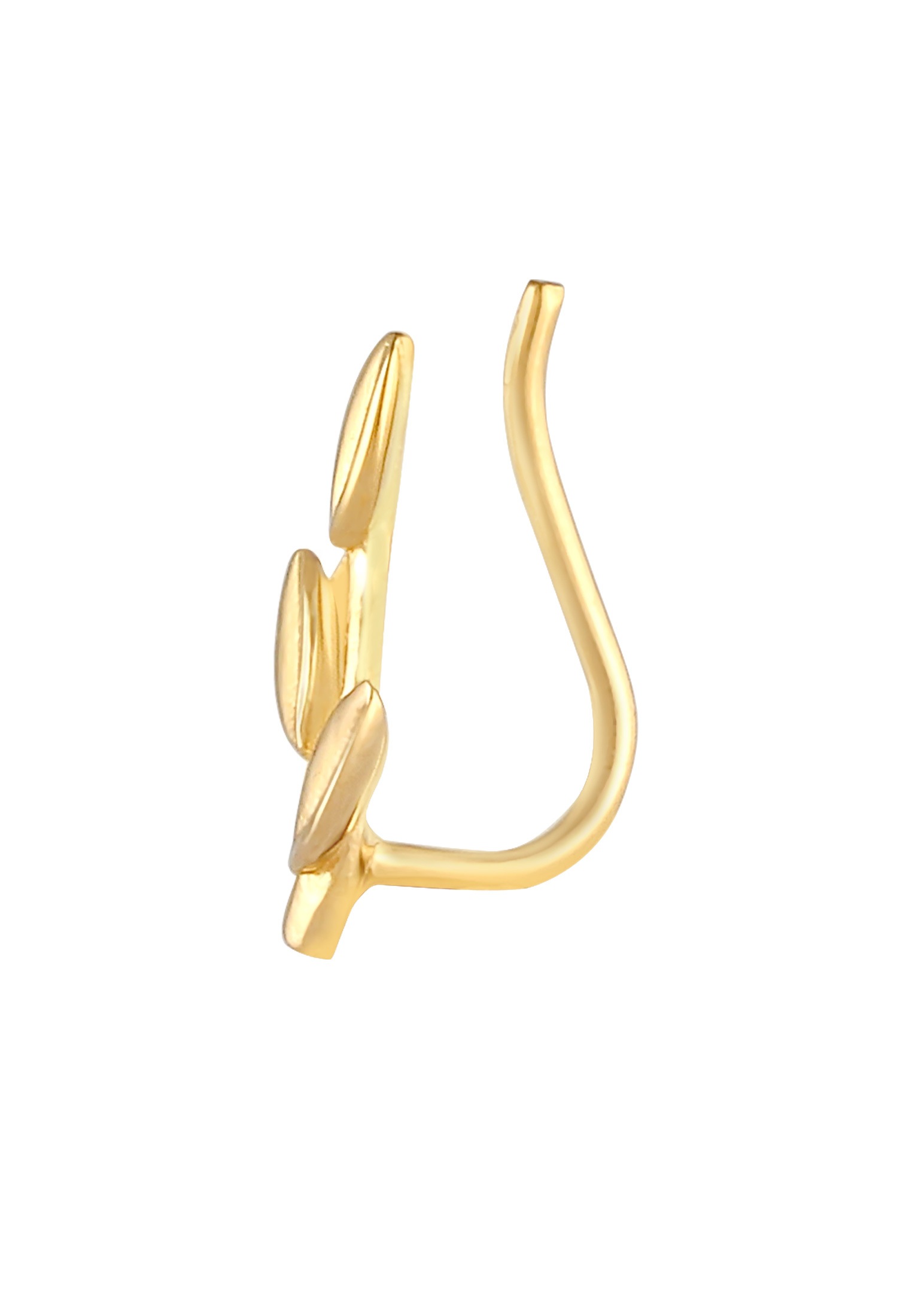 Elli Ohrklemme »Ohrringe Ear Climber Blatt Leaf Look 925 Silber (1 Stück)«