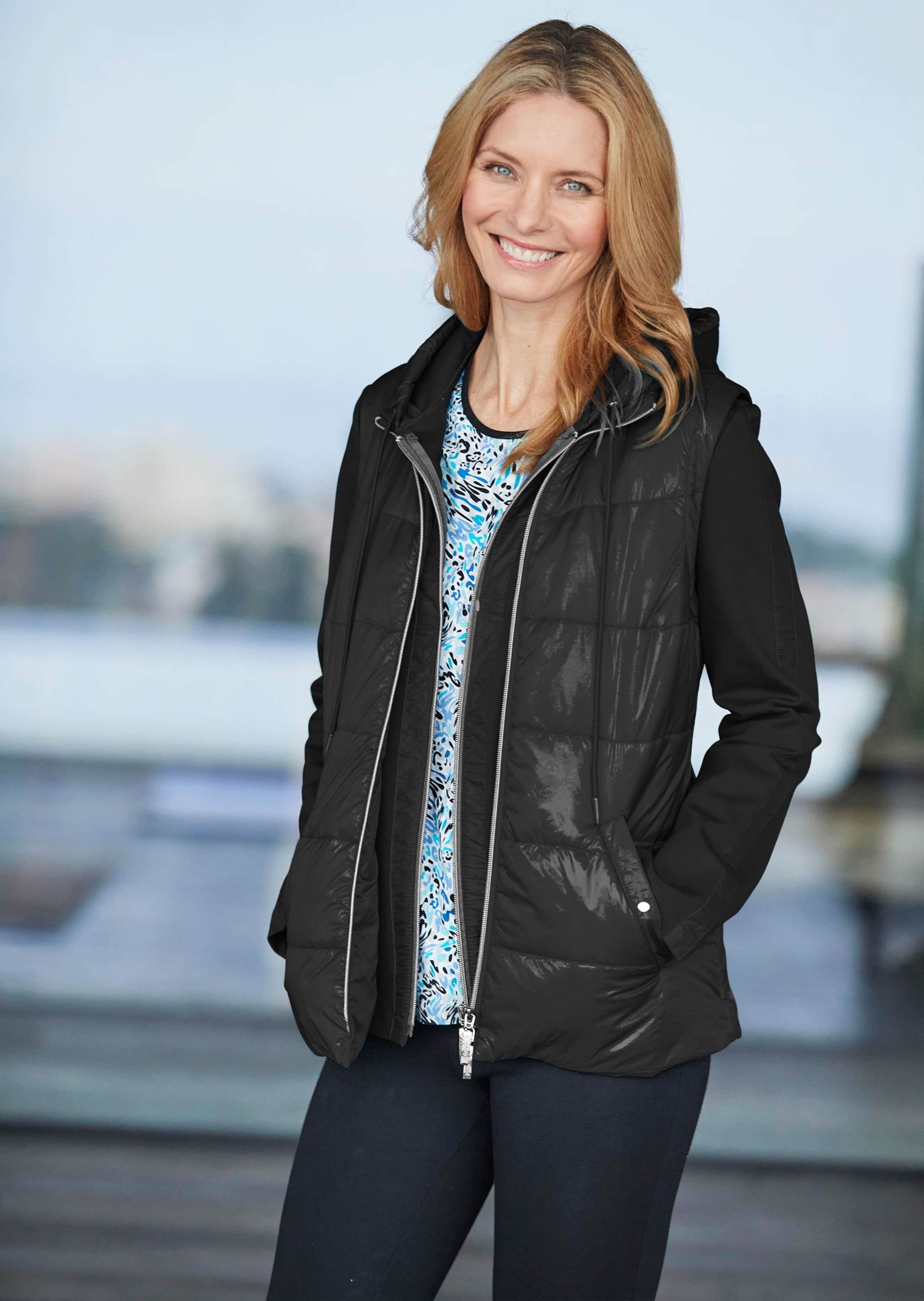 GOLDNER Kurzweste »Kurzgröße Leichte Steppweste mit Stehkragen«
