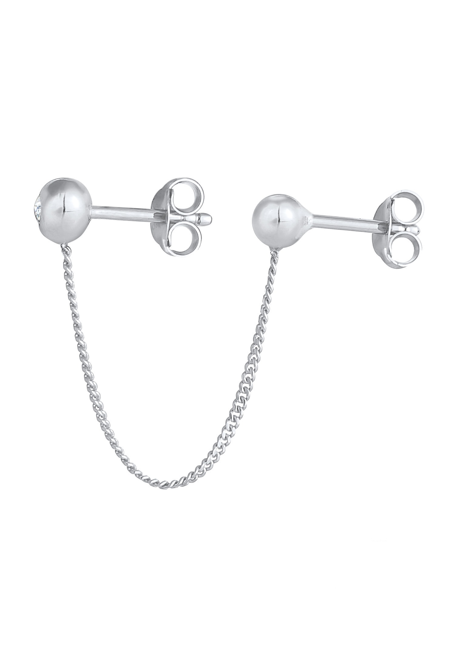 Elli Paar Ohrstecker »Ohrringe Doppel Ohrstecker Kugel Kristalle 925 Silber«