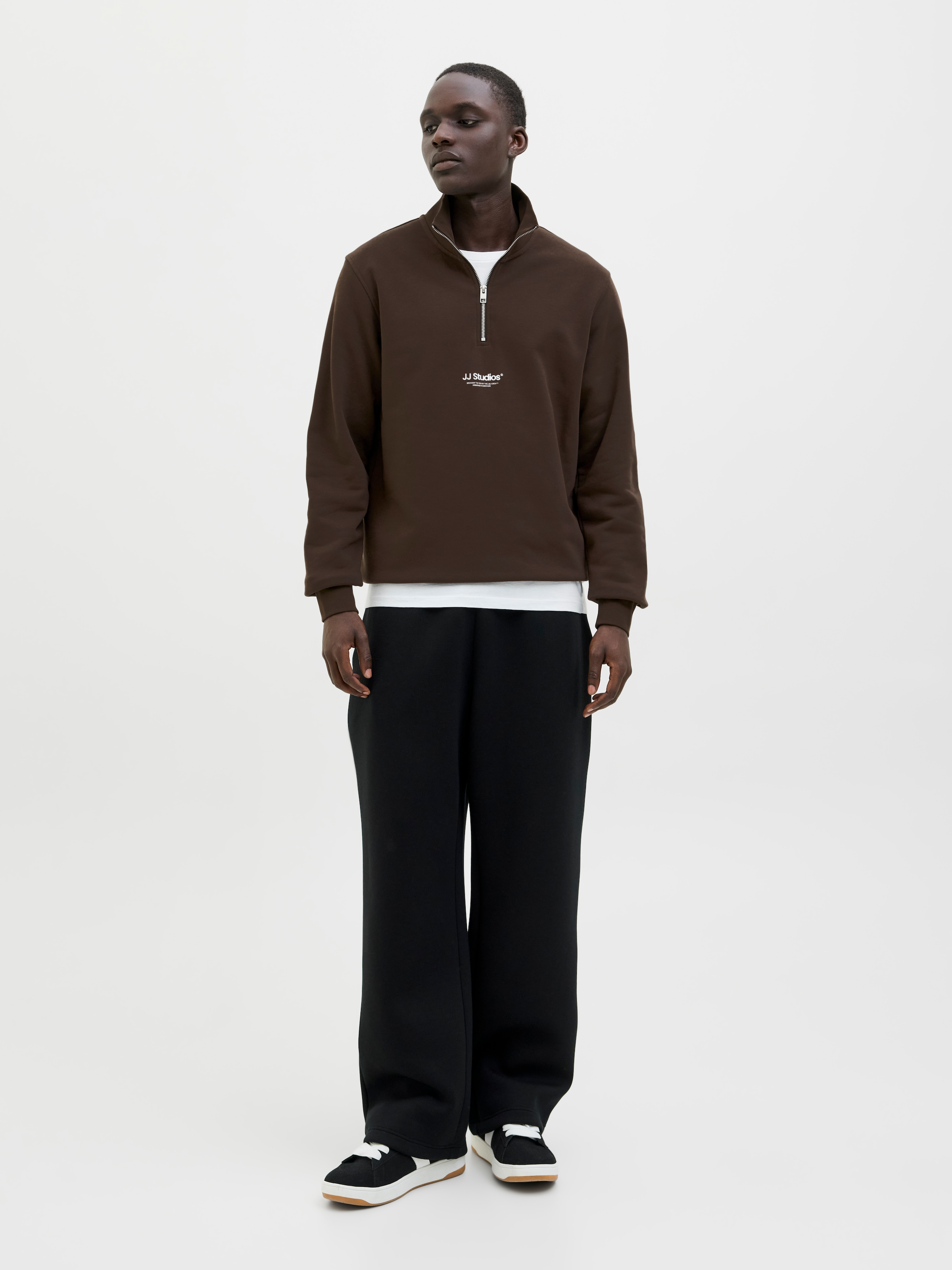 Jack & Jones Sweatshirt »JJESOHO SWEAT QUARTER ZIP HN NOOS«, mit Print