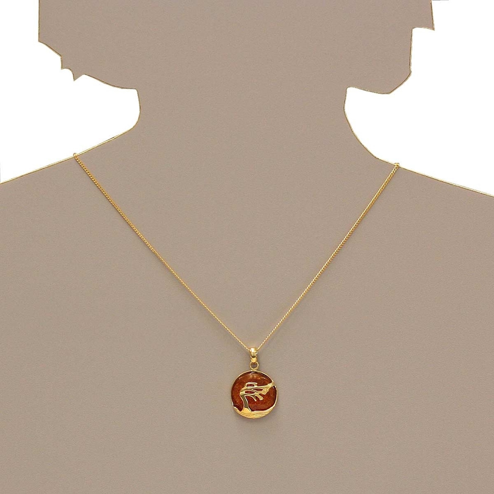 OSTSEE-SCHMUCK Kettenanhänger »- Windflüchter 21 mm - Gold 585/000 - Bernstein«