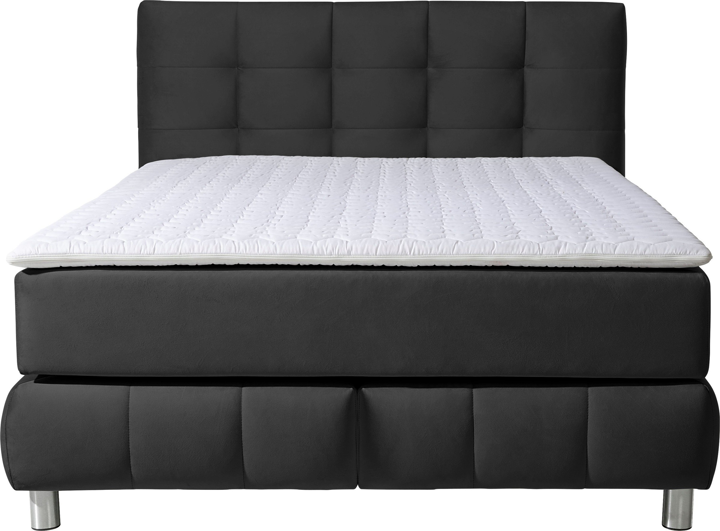 andas Boxspringbett »Salo XXL«, in Samtoptik oder Struktur, 6 Breiten in Überlänge 220cm, 4 Härtegrade