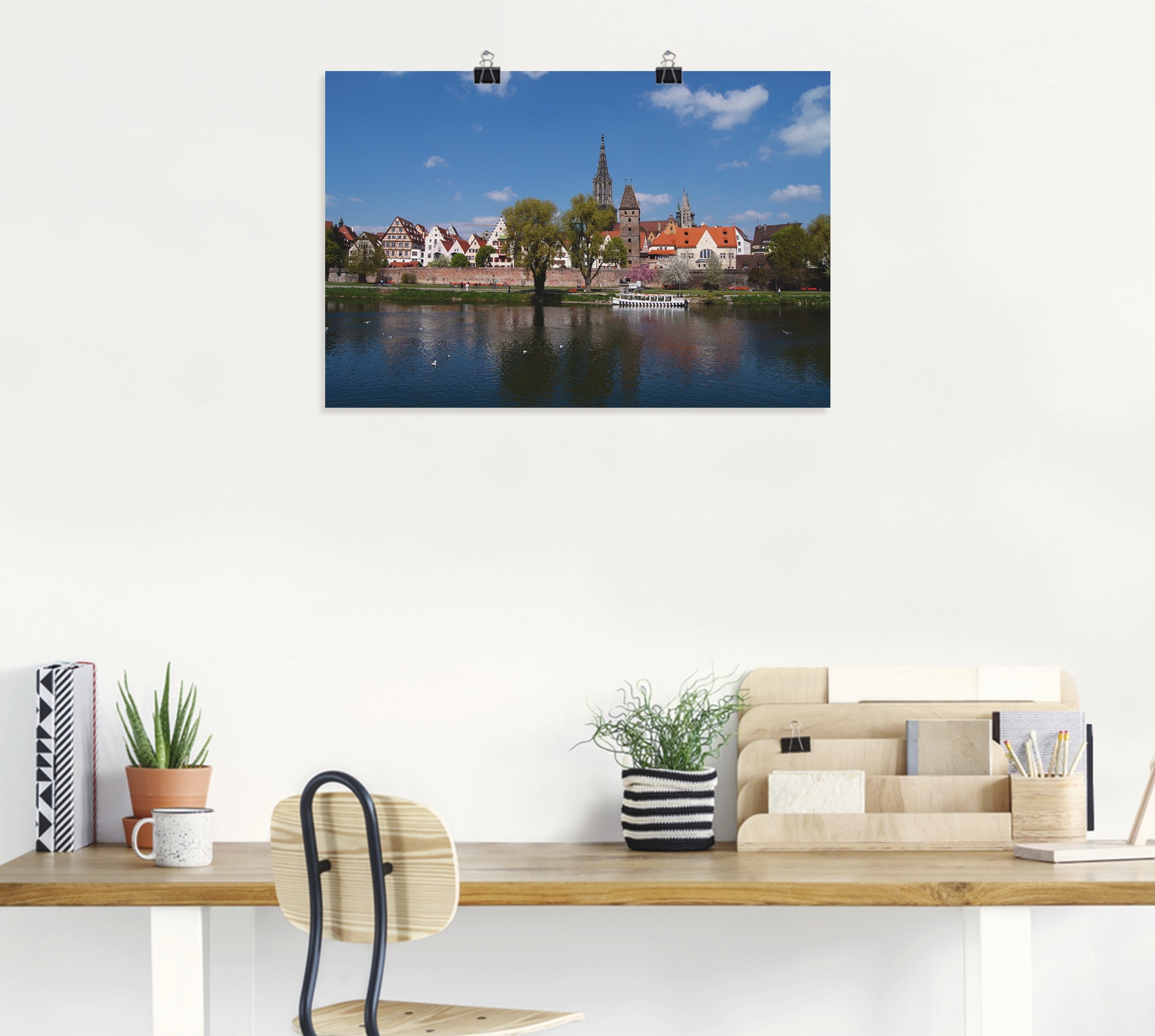 Artland Wandbild »Ulm an der schönen blauen Donau«, Gewässer, (1 St.), als Alubild, Leinwandbild, Wandaufkleber oder Poster in versch. Größen