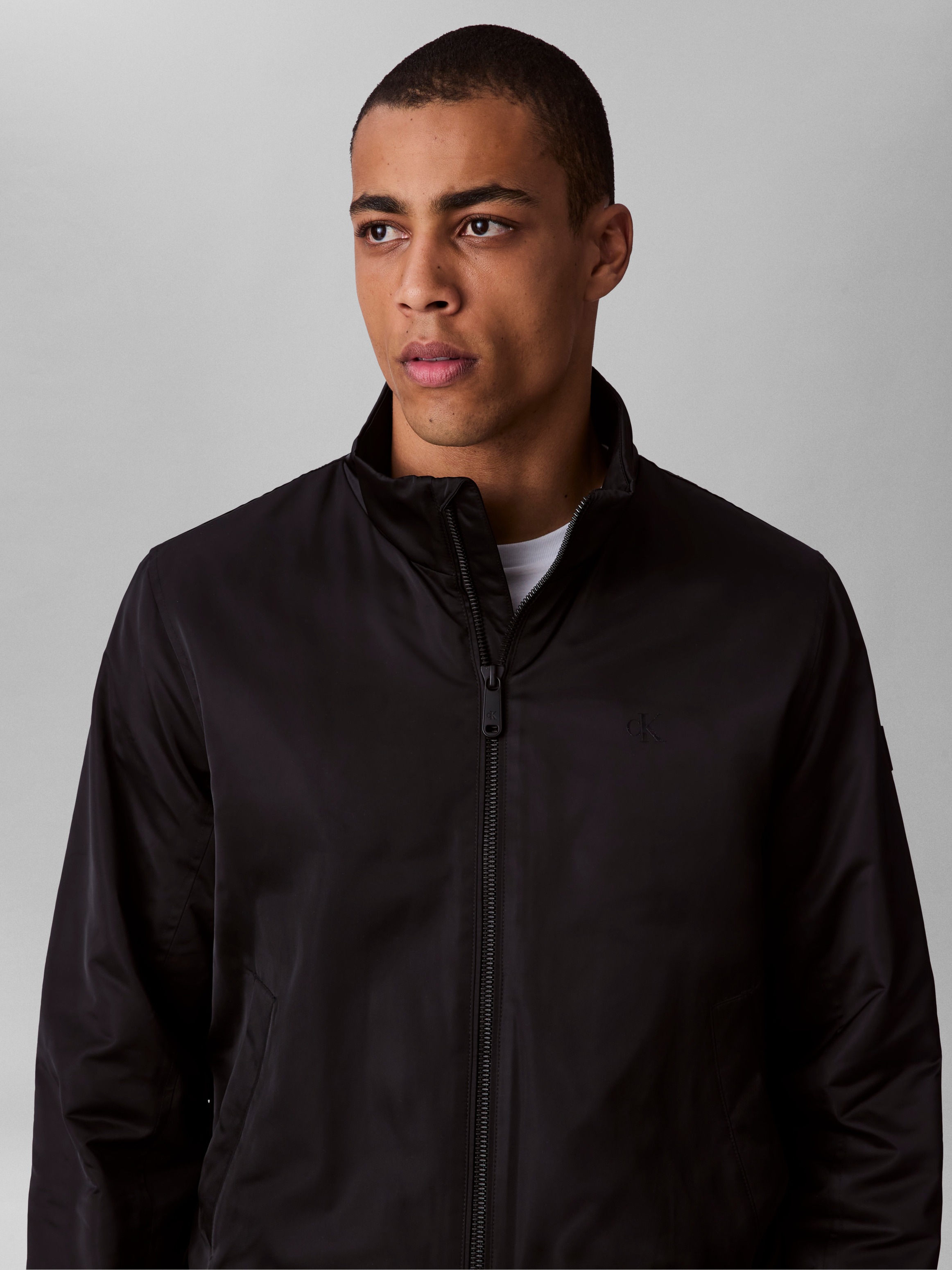Calvin Klein Jeans Bomberjacke »LS PADDED HARRINGTON JACKET«, ohne Kapuze, Mit Rundhalsausschnitt mit Stehkragen