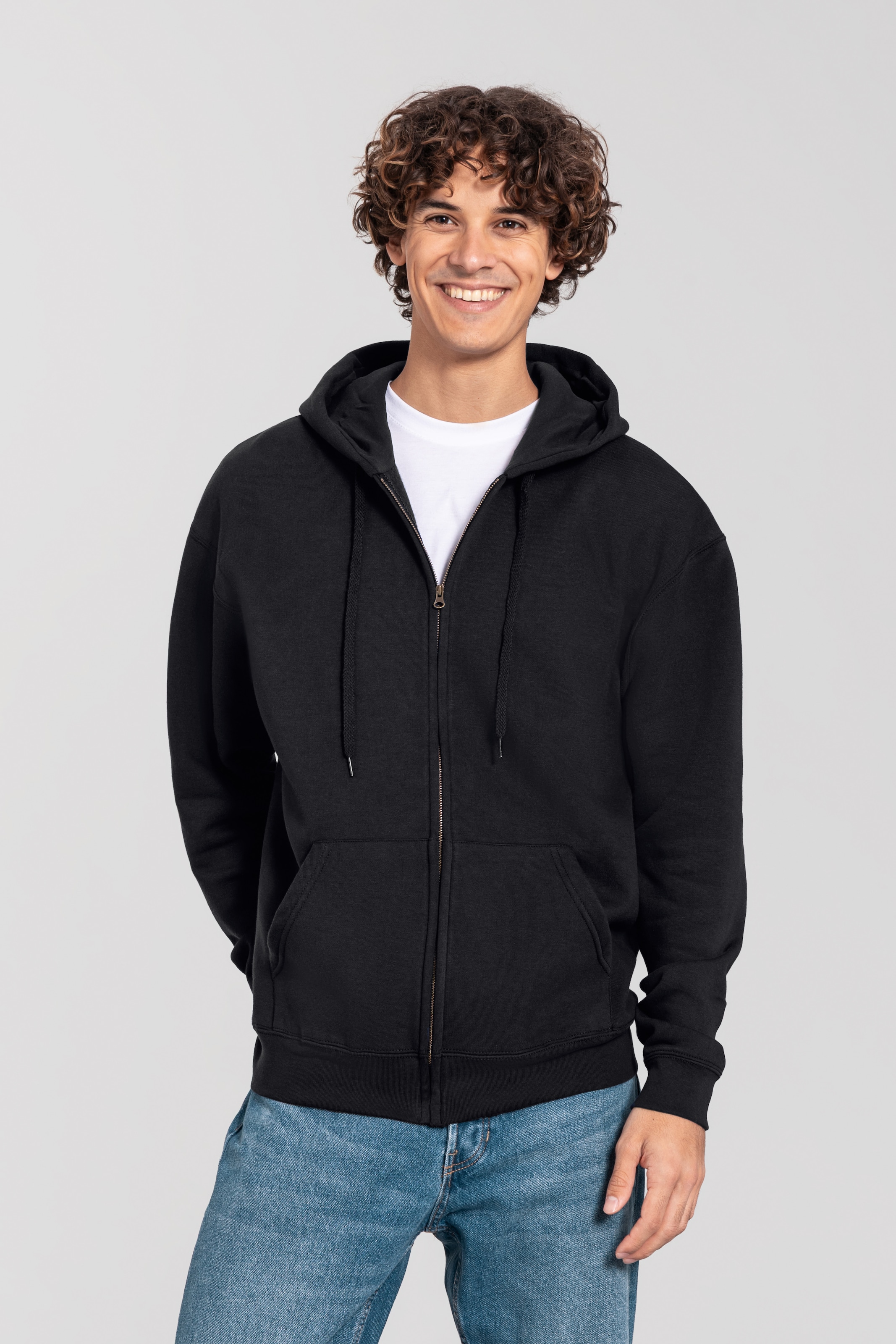 Fruit of the Loom Kapuzensweatjacke »Iconic Premium Hooded Sweat Jacket« mit Kordelzug, meliert, normal geschnitten