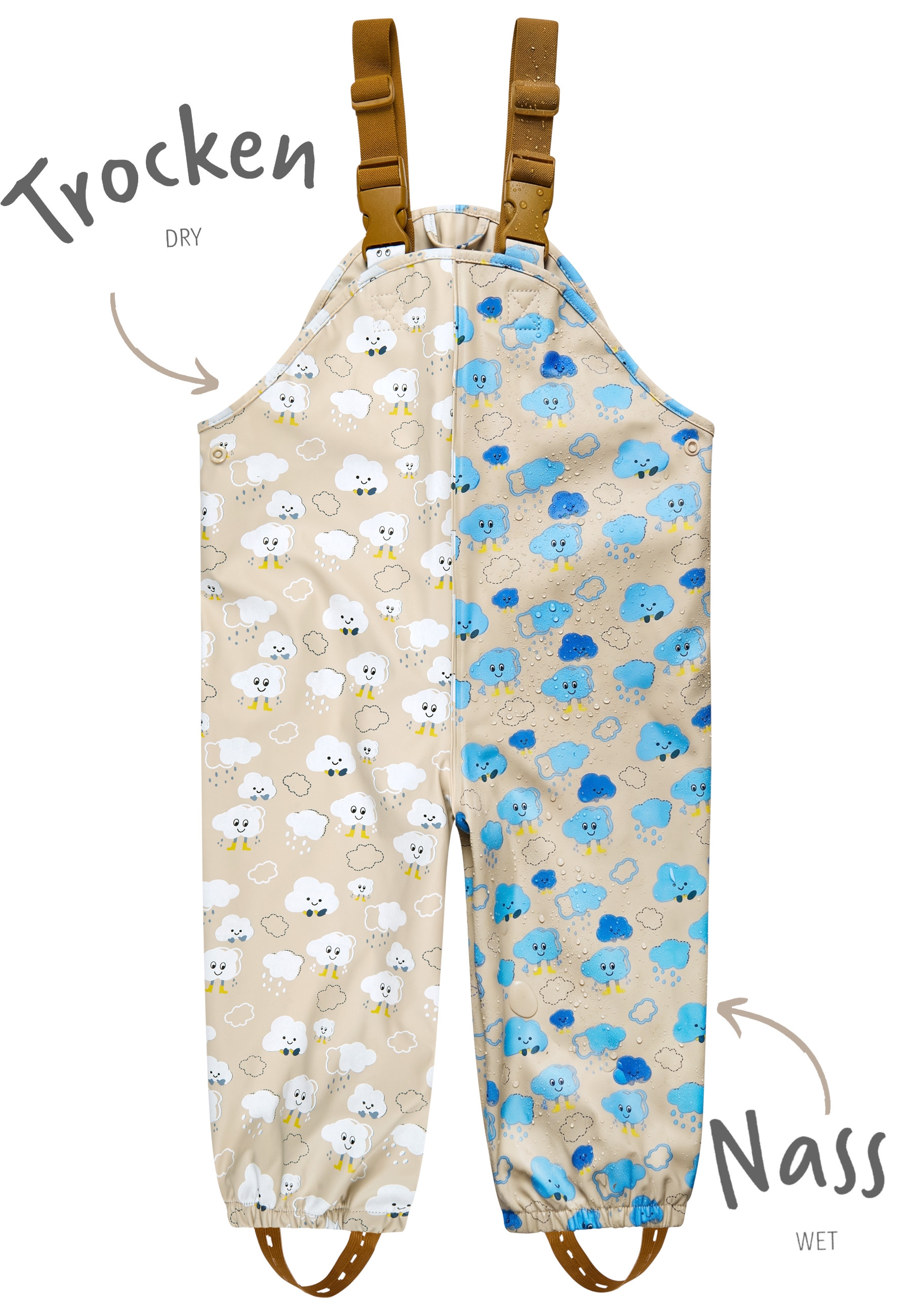 Sterntaler® Regenhose »Farbwechsel Matschhose ungefüttert Wolken«