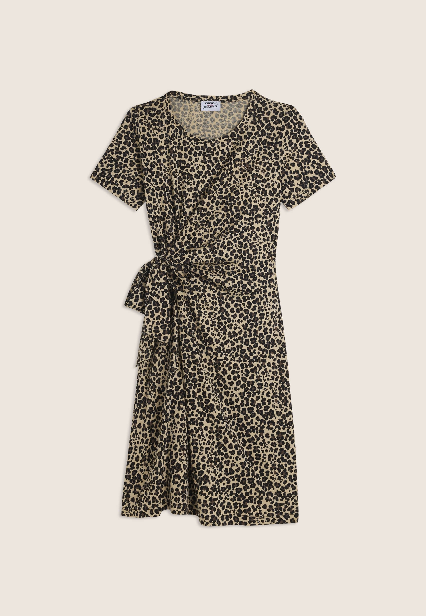 Freddy Jerseykleid »Jersey Cotton Dress« mit Raffung am Bauch, Leoprint