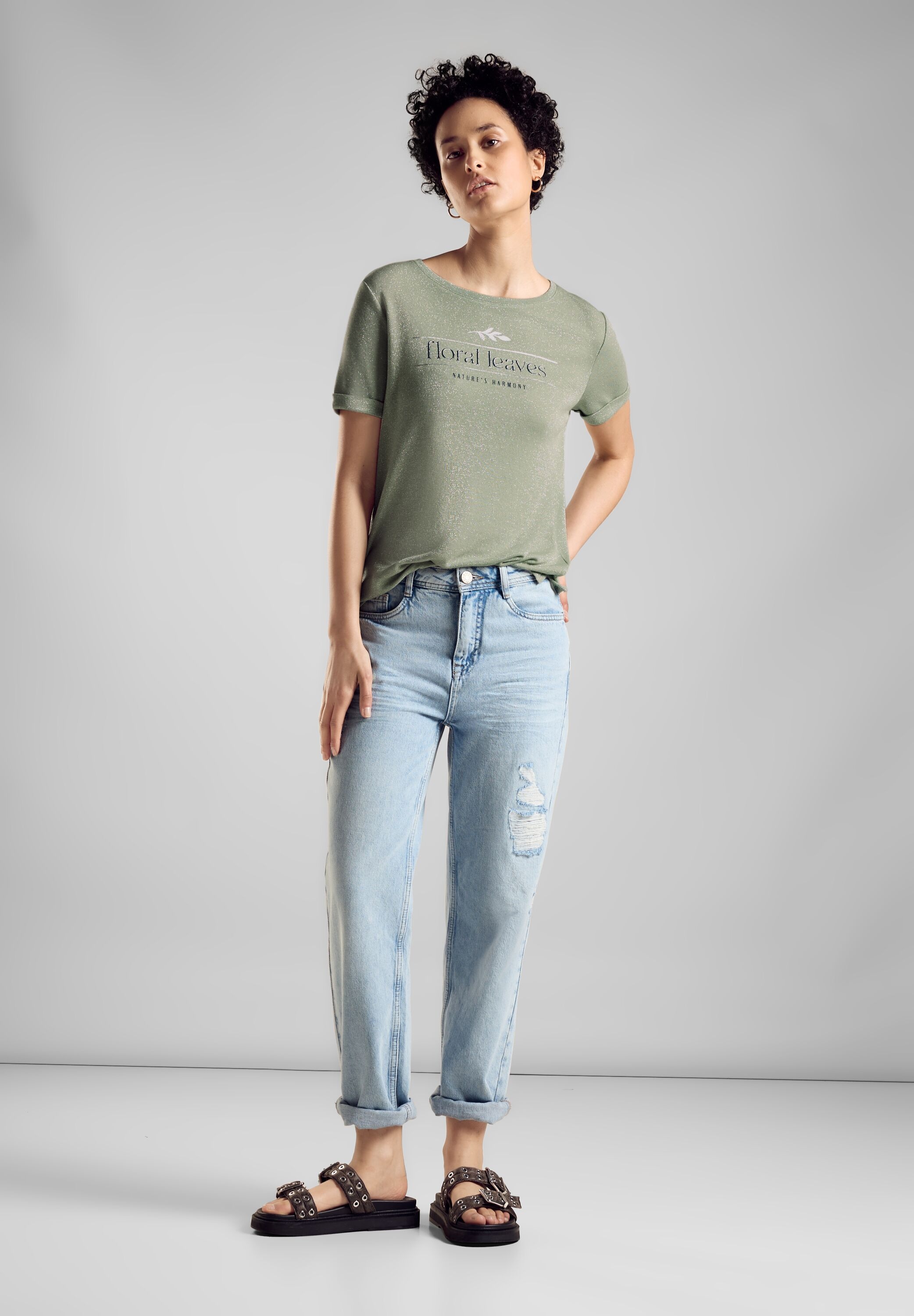 STREET ONE Rundhalsshirt, mit Schriftzug
