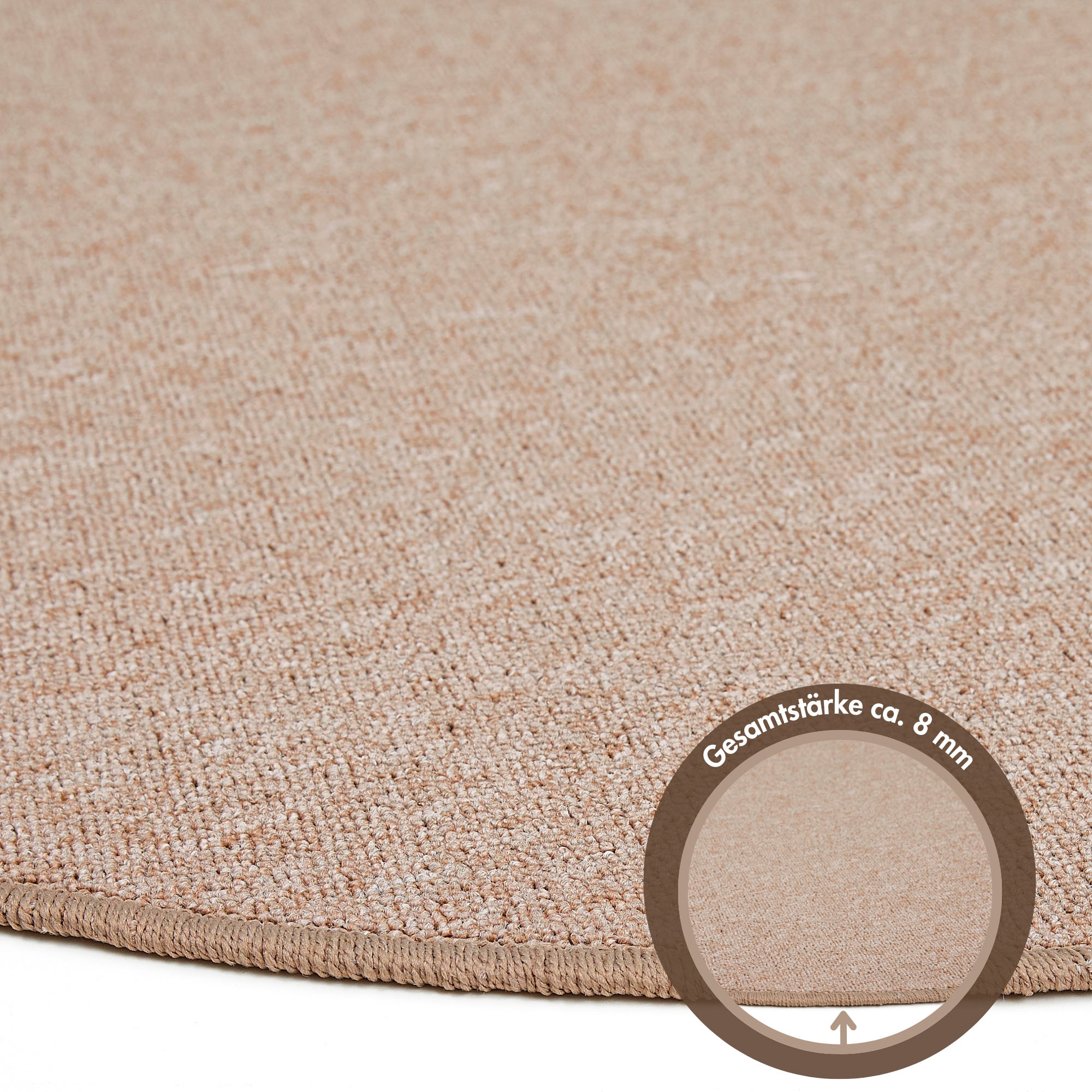 Andiamo Teppich »Luton, Made in Germany«, rund, 5 mm Höhe, melierte Optik, ideal im Wohnzimmer & Schlafzimmer